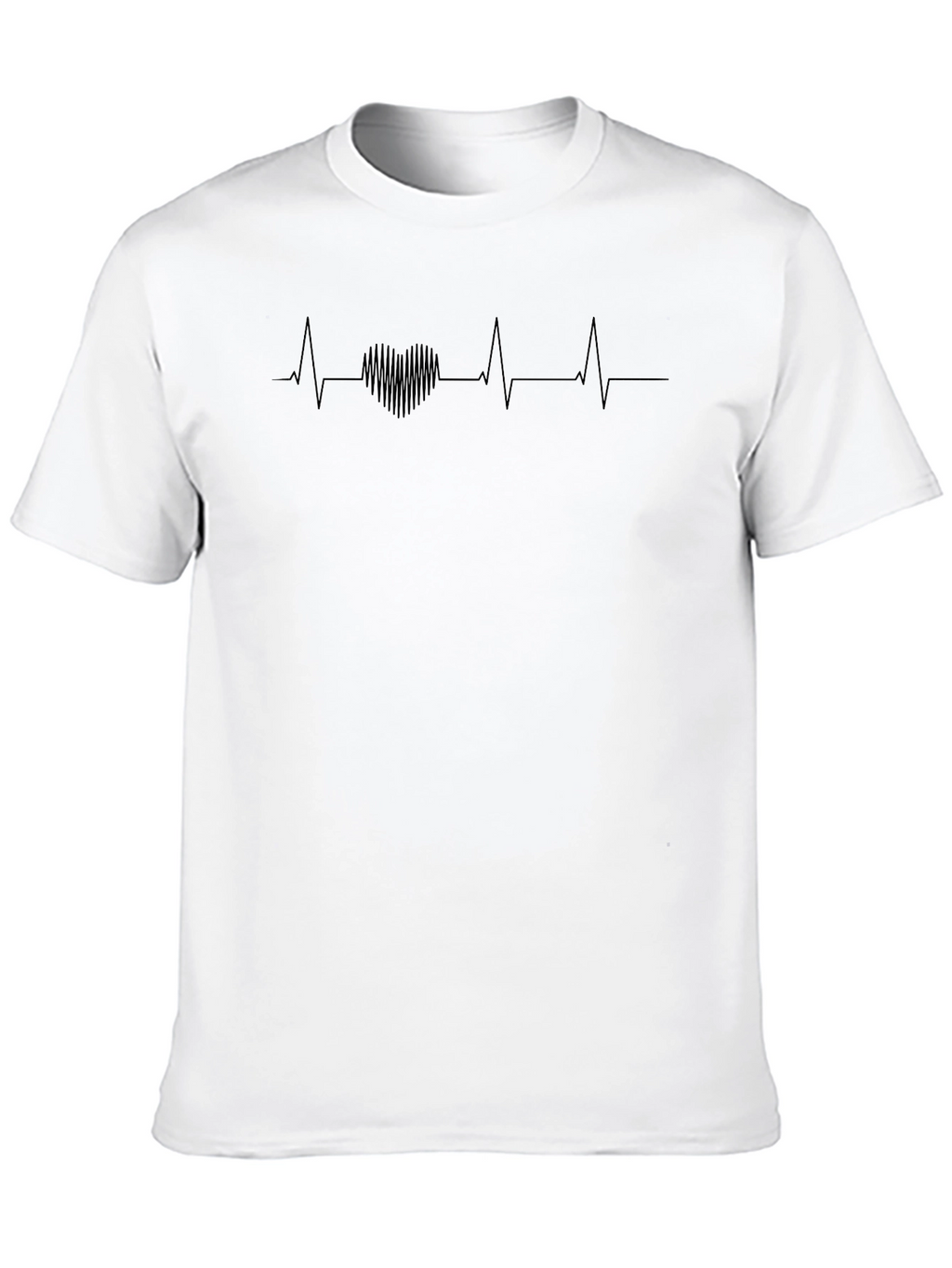 Heartbeat Graphic Tee - Stylish Mens Black T-Shirt