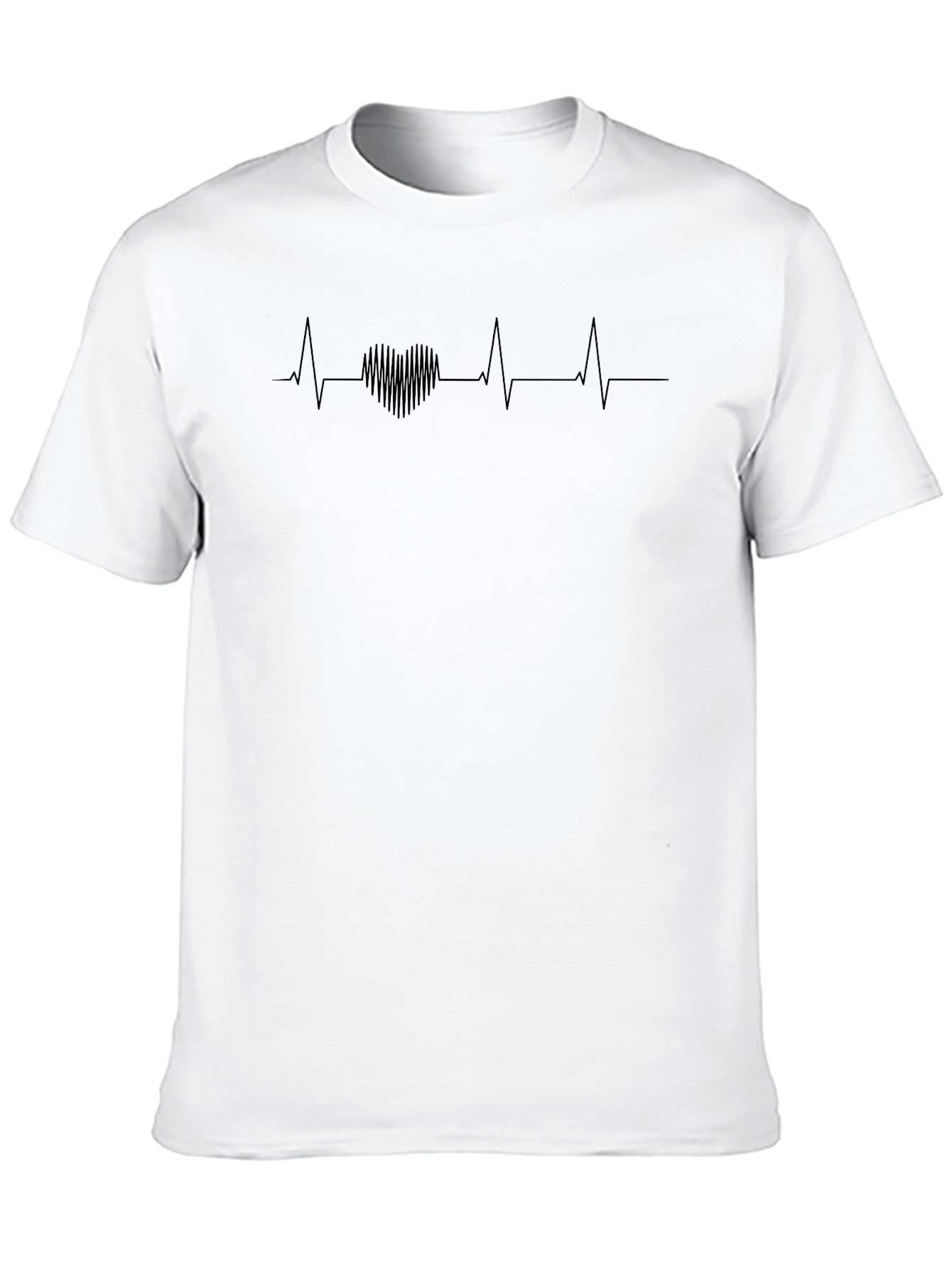Heartbeat Graphic Tee - Stylish Mens Black T-Shirt