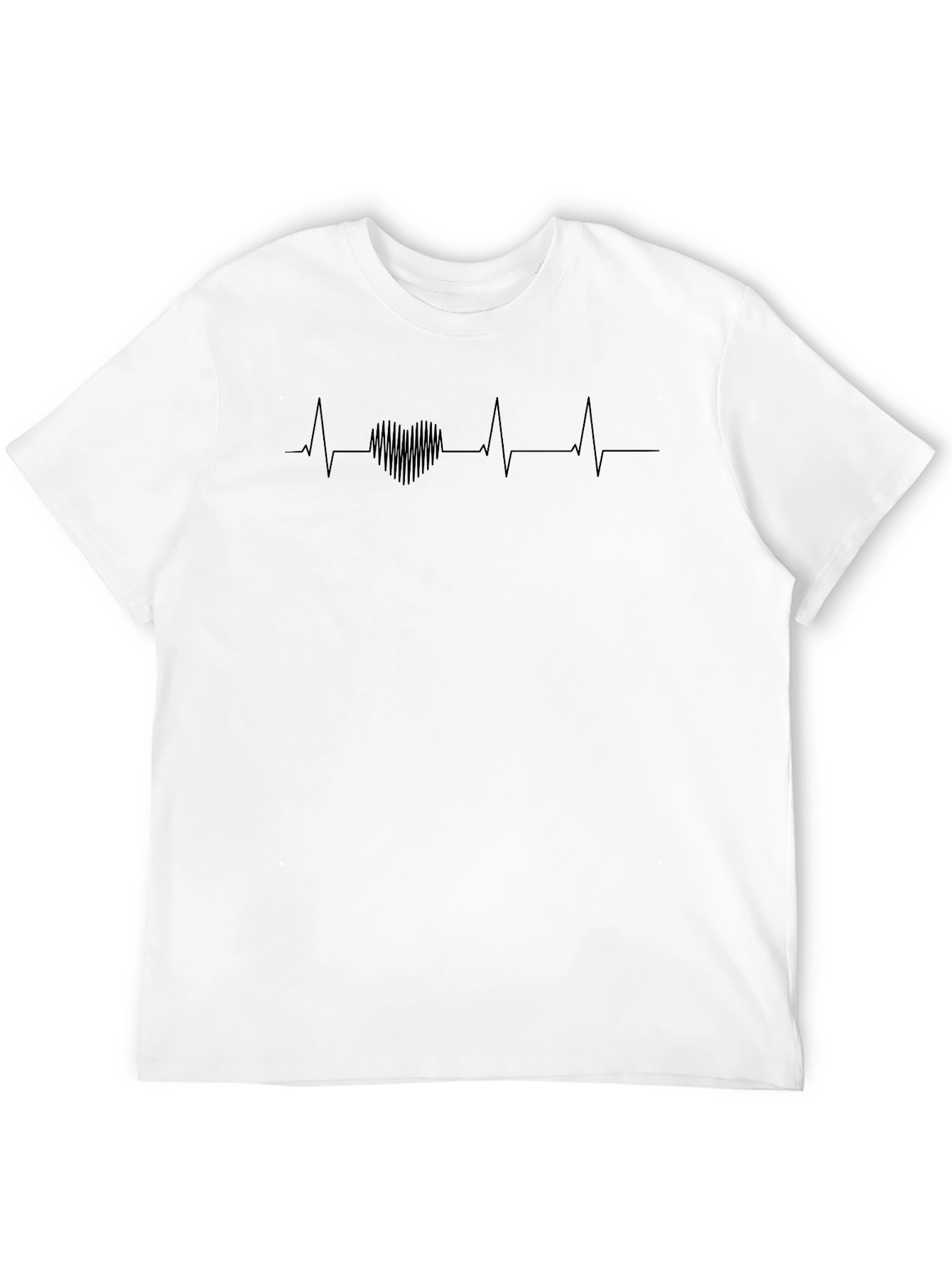 Heartbeat Graphic Tee - Stylish Mens Black T-Shirt