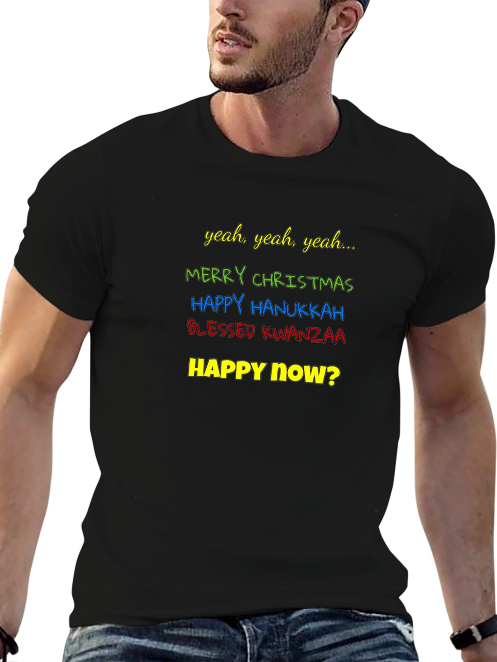 Festive Holiday T-Shirt - Christmas Hanukkah & Kwanzaa