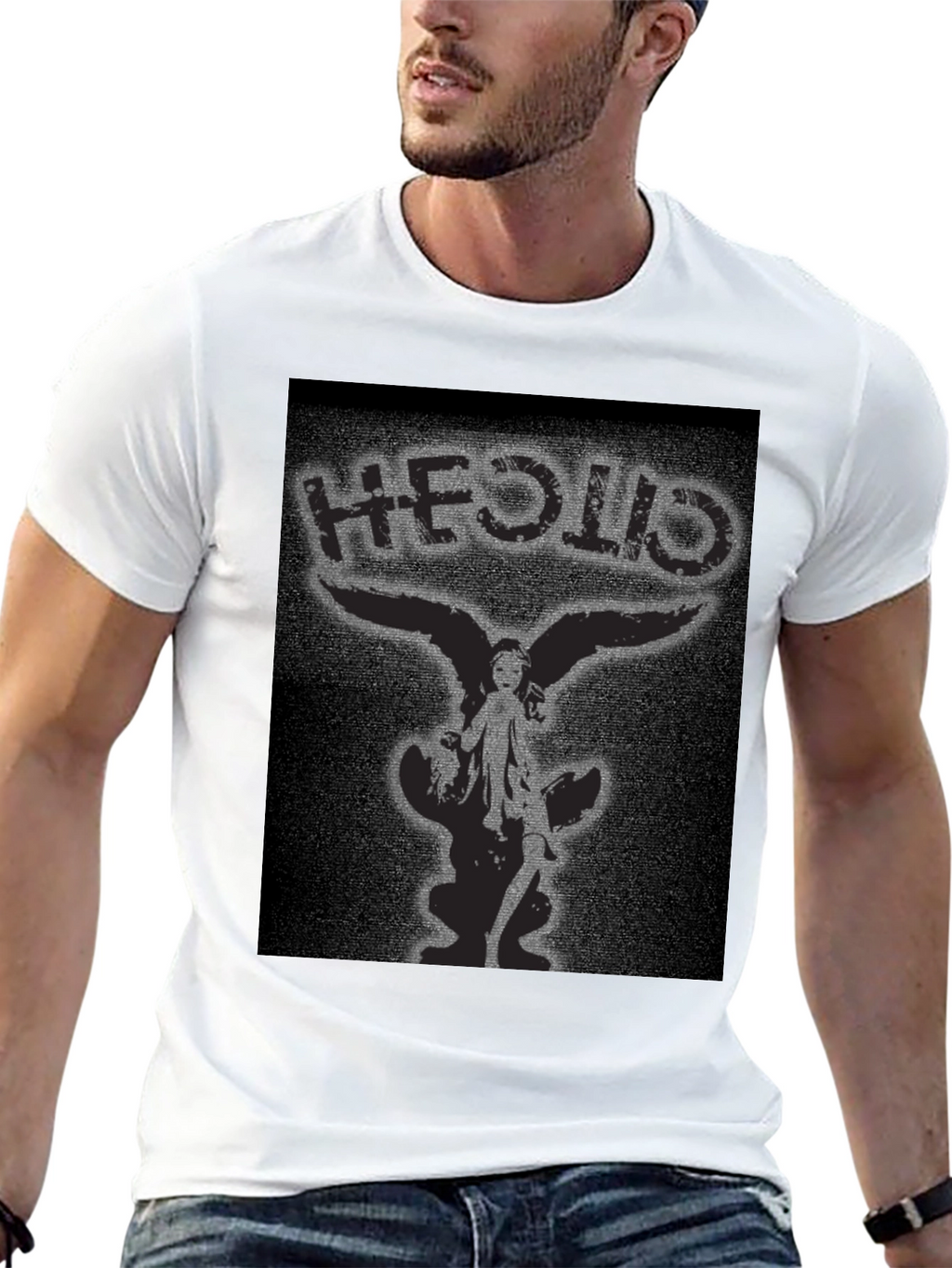 HEOLID Angel Wing Graphic Black T-Shirt