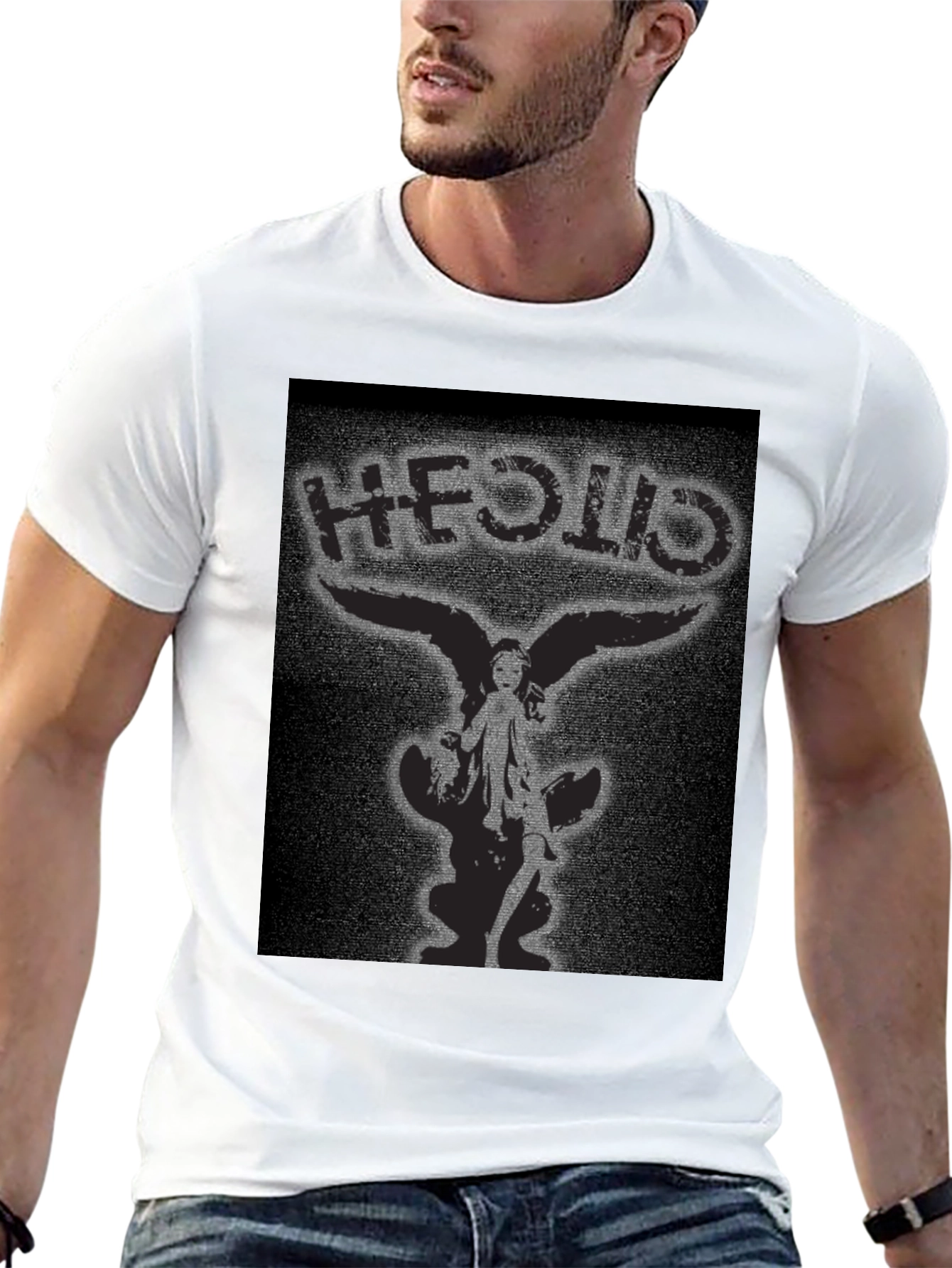 HEOLID Angel Wing Graphic Black T-Shirt