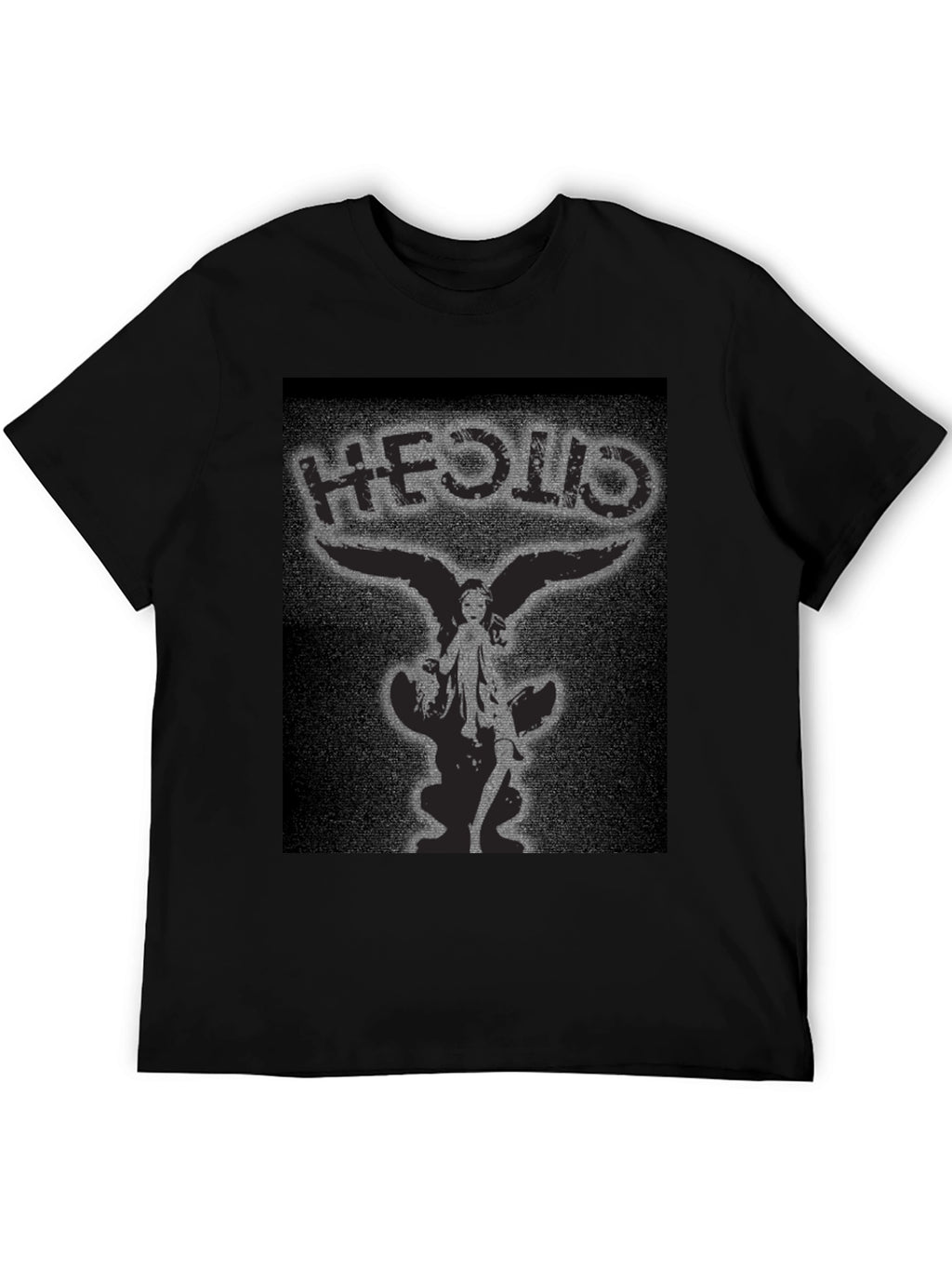 HEOLID Angel Wing Graphic Black T-Shirt