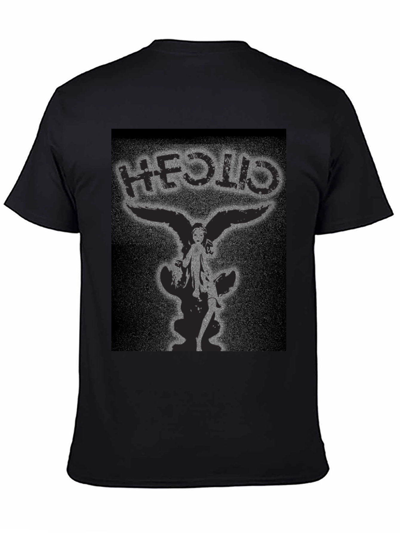 HEOLID Angel Wing Graphic Black T-Shirt
