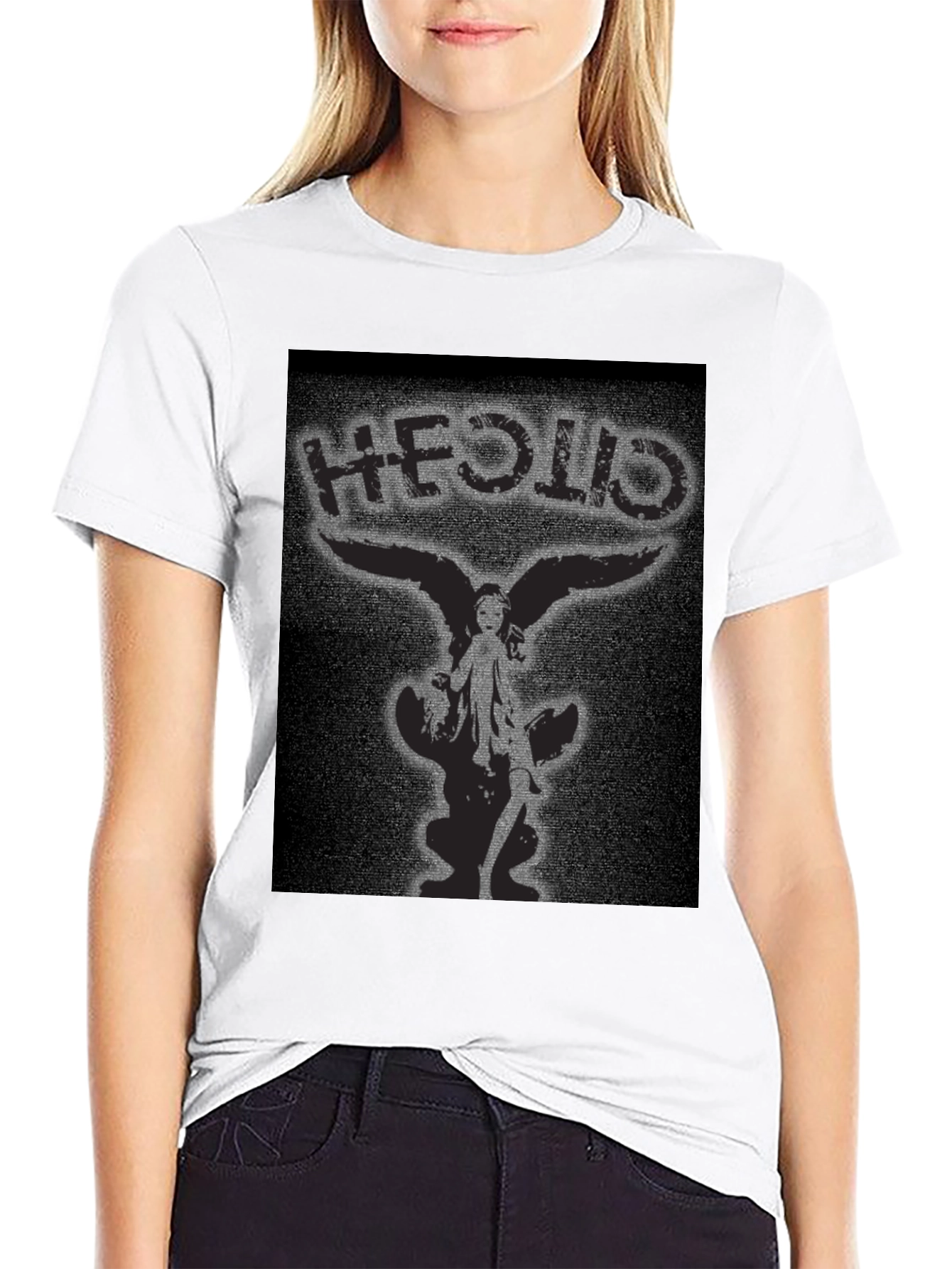 HEOLID Angel Wing Graphic Black T-Shirt
