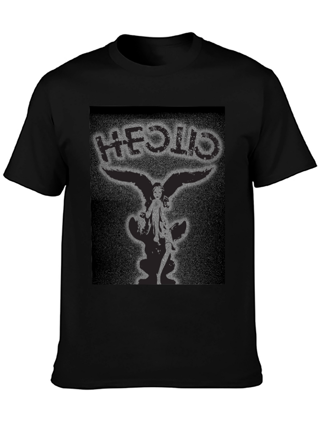 HEOLID Angel Wing Graphic Black T-Shirt
