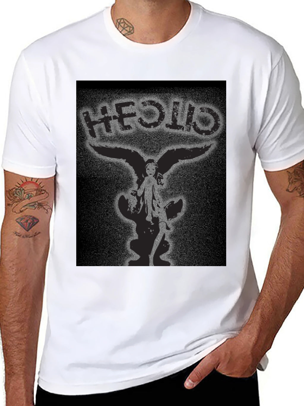 HEOLID Angel Wing Graphic Black T-Shirt