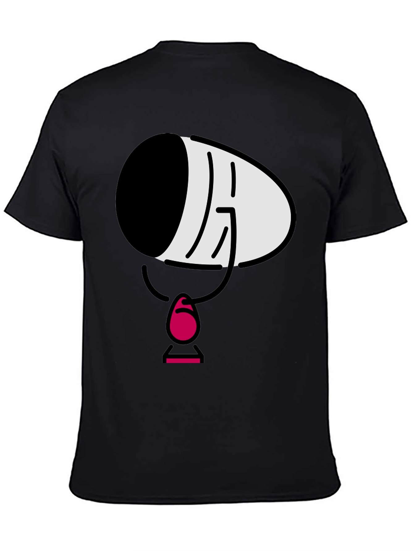 Mens Black Cartoon Face T-Shirt