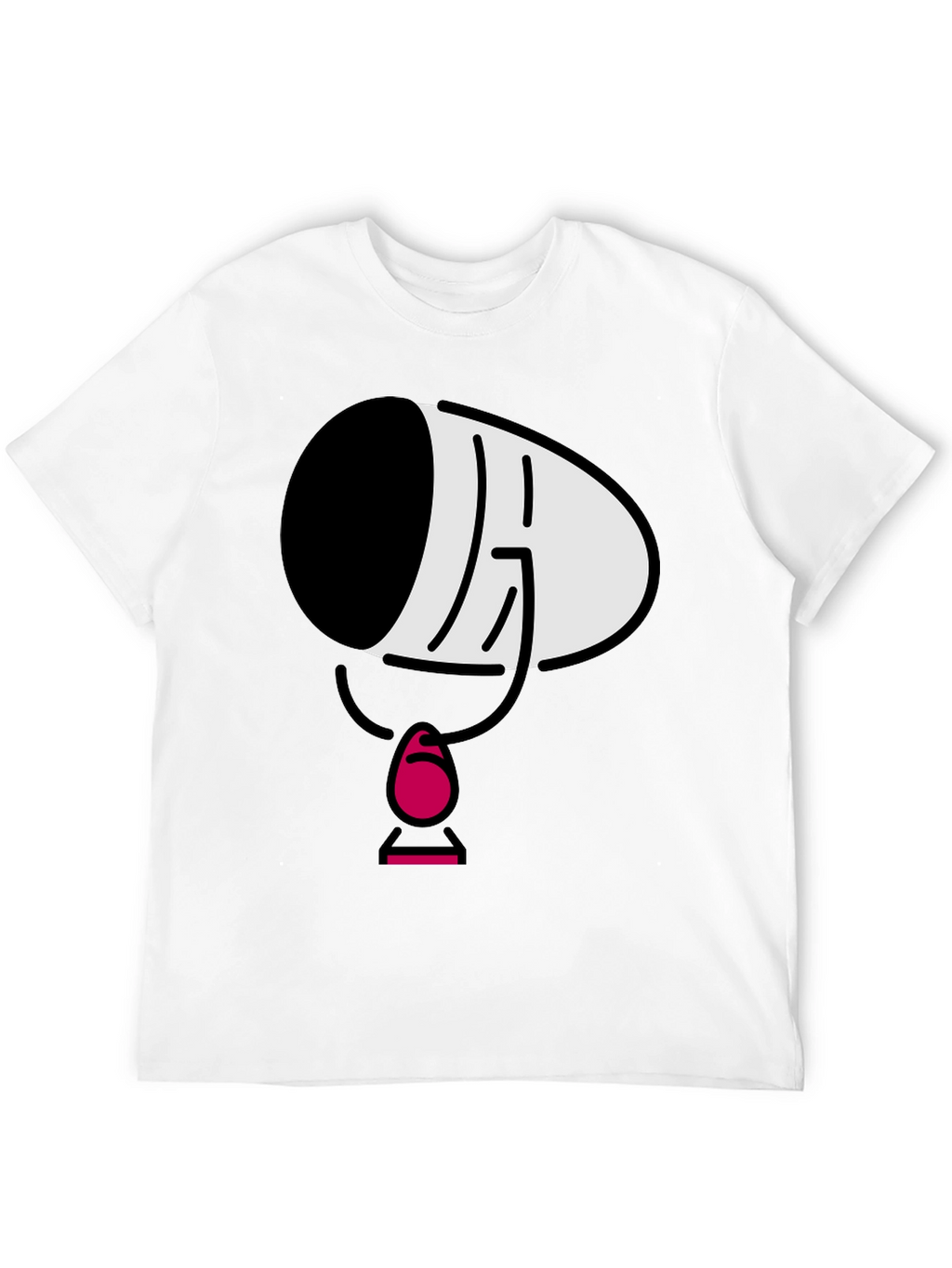 Mens Black Cartoon Face T-Shirt
