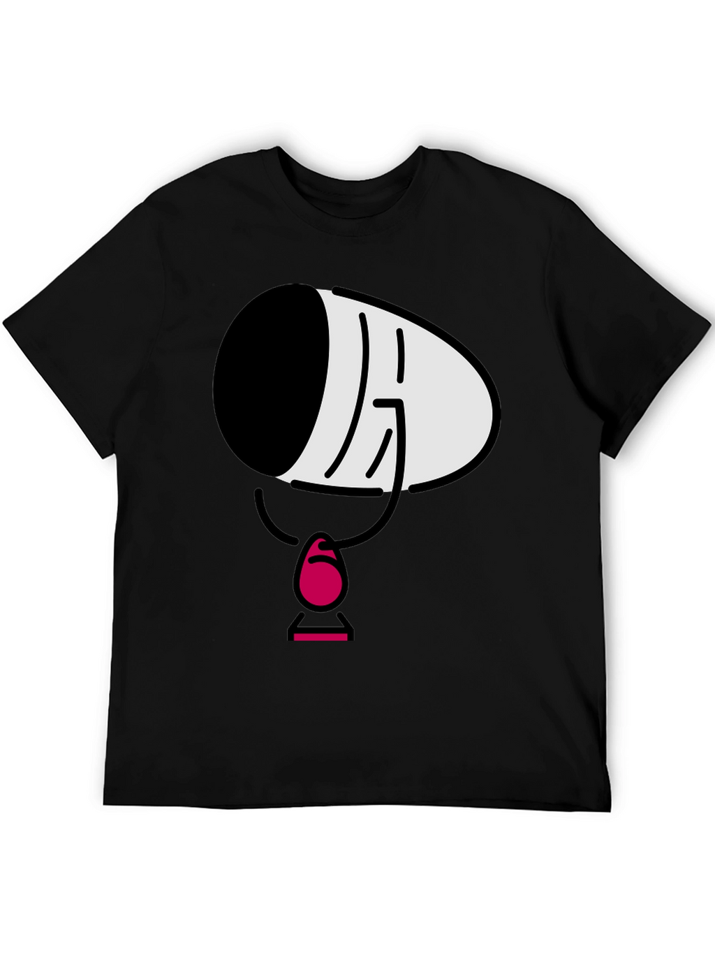 Mens Black Cartoon Face T-Shirt