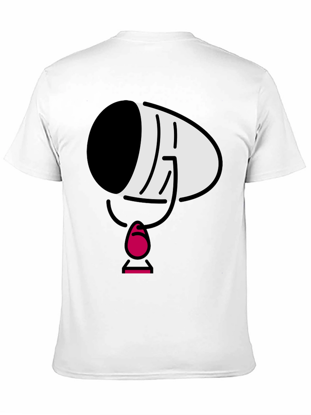 Mens Black Cartoon Face T-Shirt