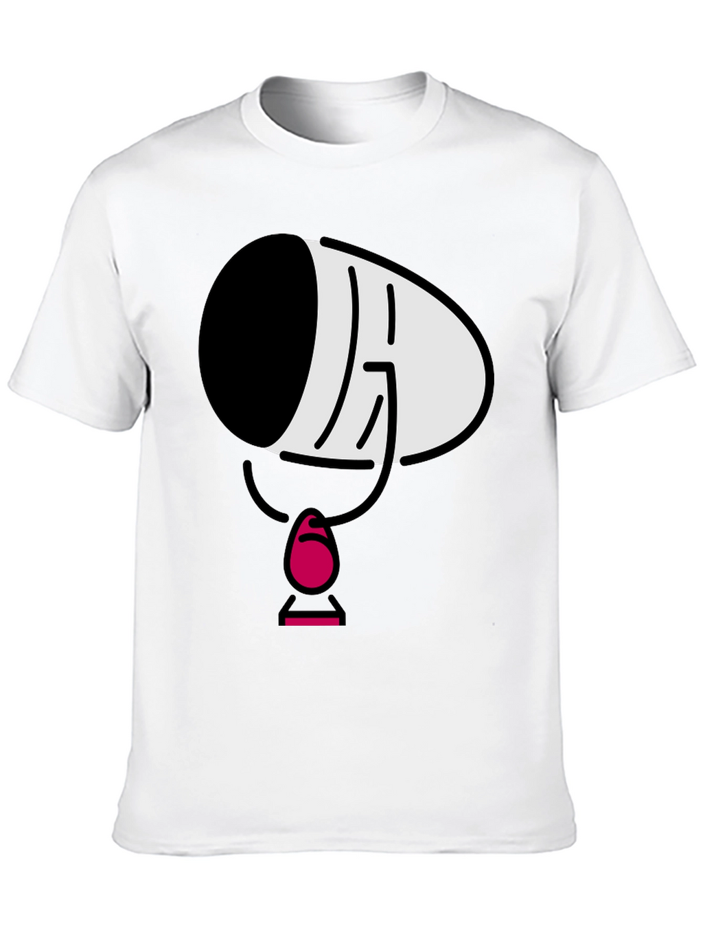 Mens Black Cartoon Face T-Shirt