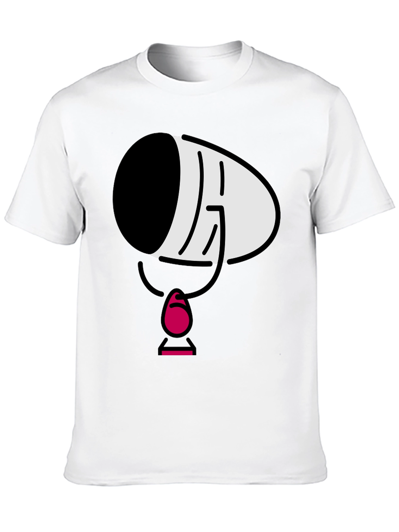 Mens Black Cartoon Face T-Shirt