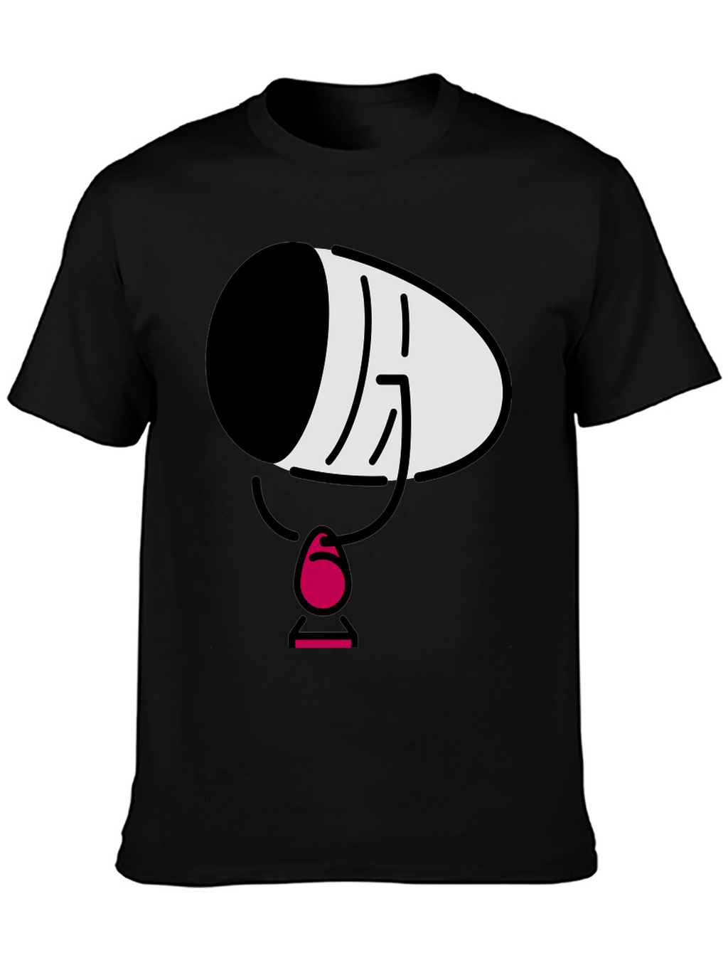 Mens Black Cartoon Face T-Shirt