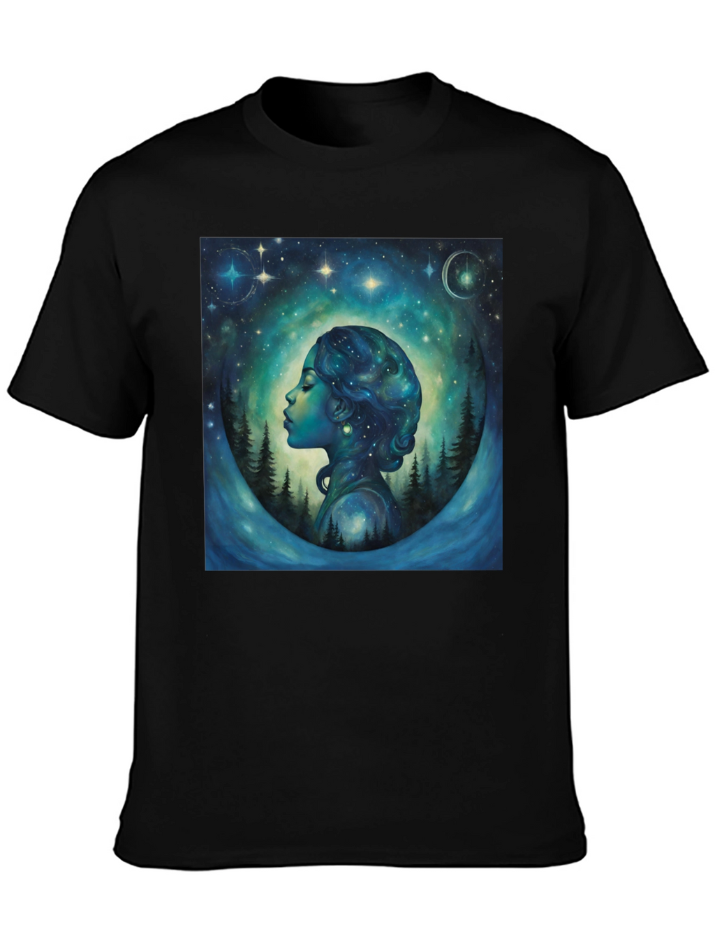 Celestial Dreamscape T-Shirt - Black