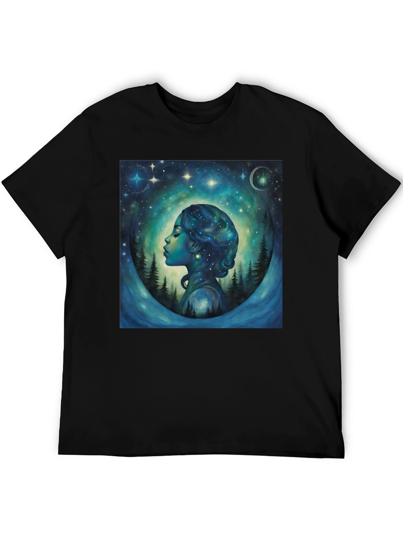 Celestial Dreamscape T-Shirt - Black