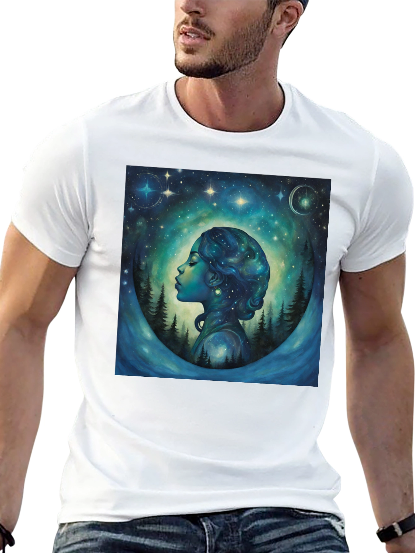 Celestial Dreamscape T-Shirt - Black