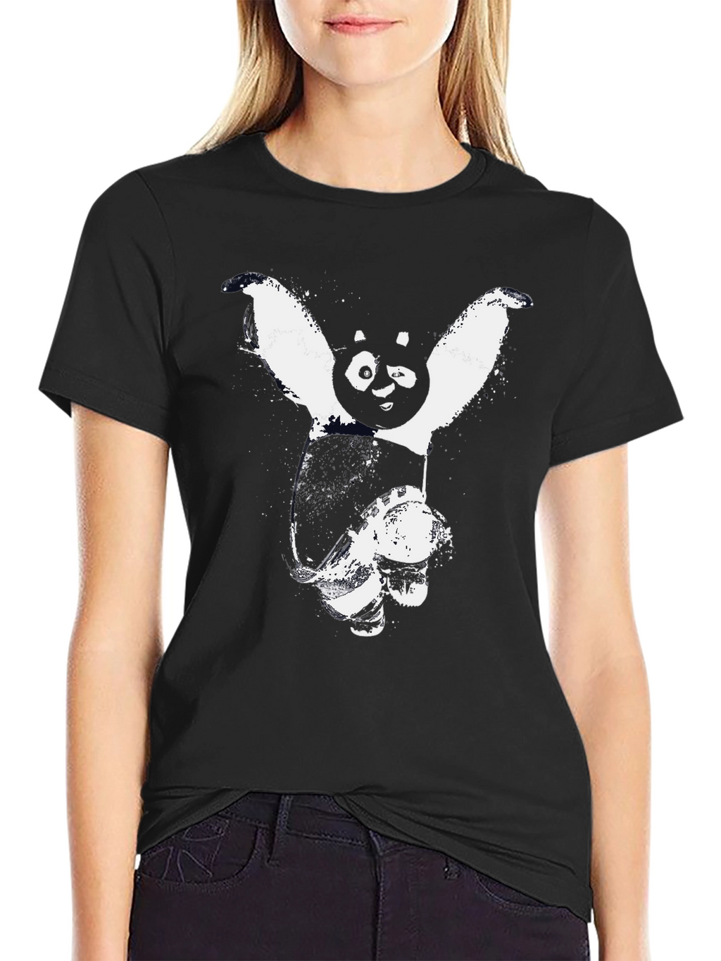 Kung Fu Panda Graphic Black T-Shirt