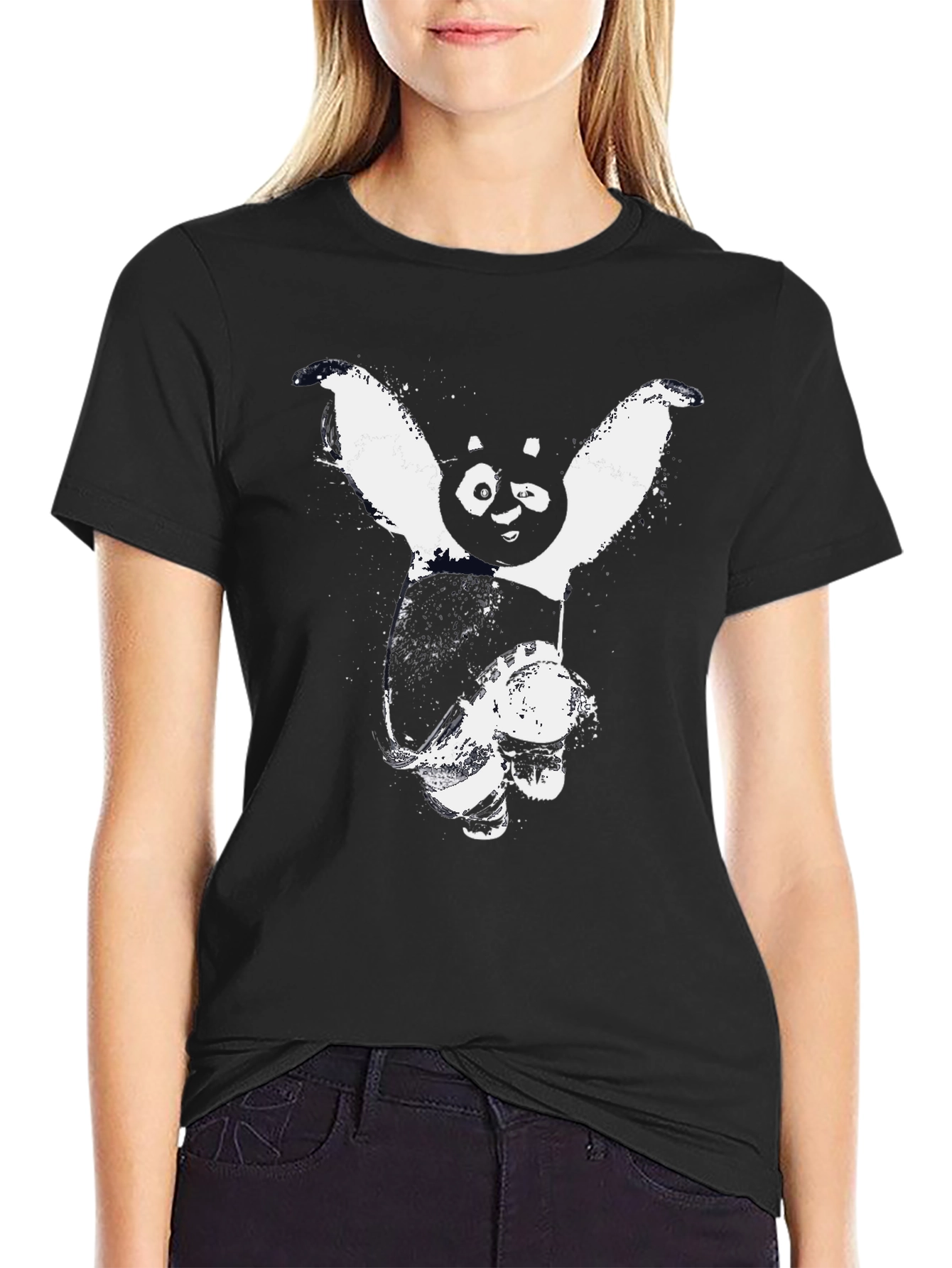 Kung Fu Panda Graphic Black T-Shirt