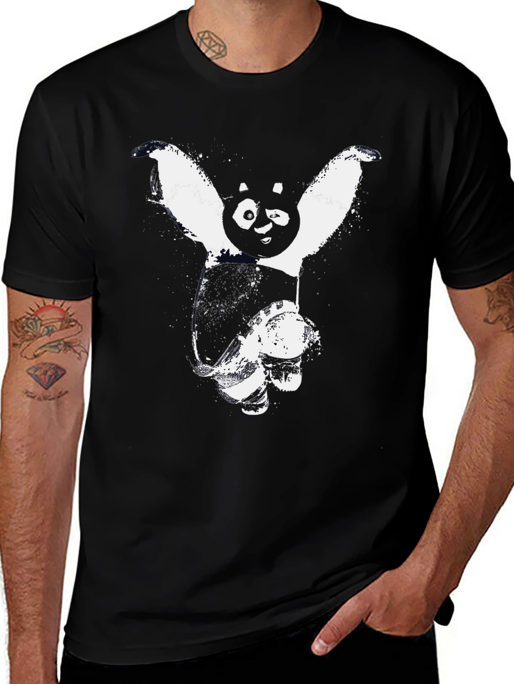 Kung Fu Panda Graphic Black T-Shirt