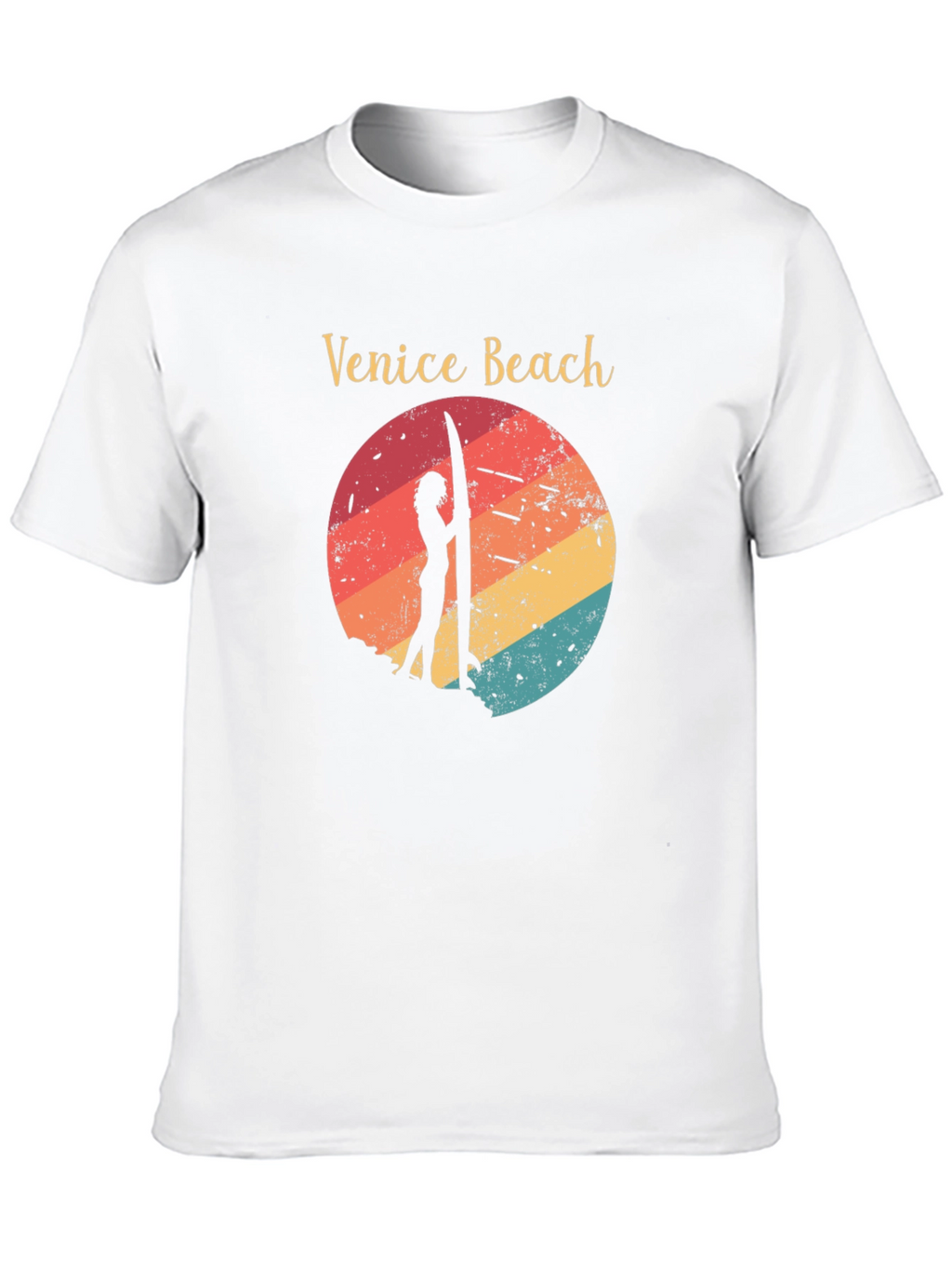 Venice Beach Retro Surf T-Shirt - Black