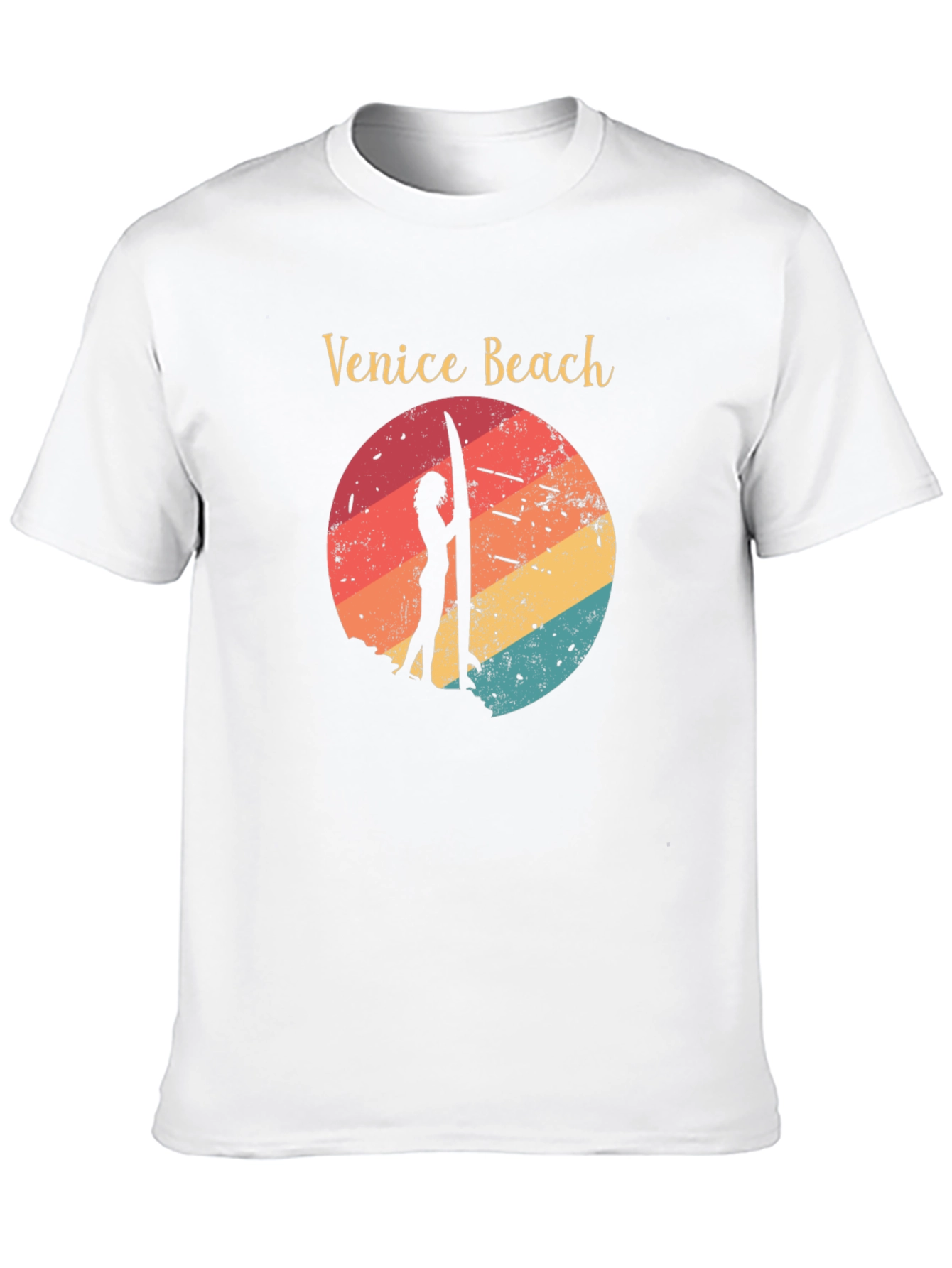 Venice Beach Retro Surf T-Shirt - Black