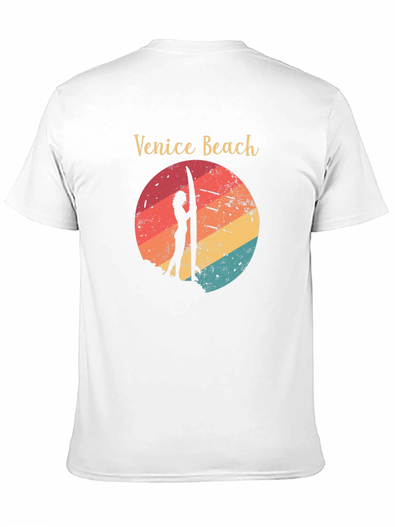 Venice Beach Retro Surf T-Shirt - Black