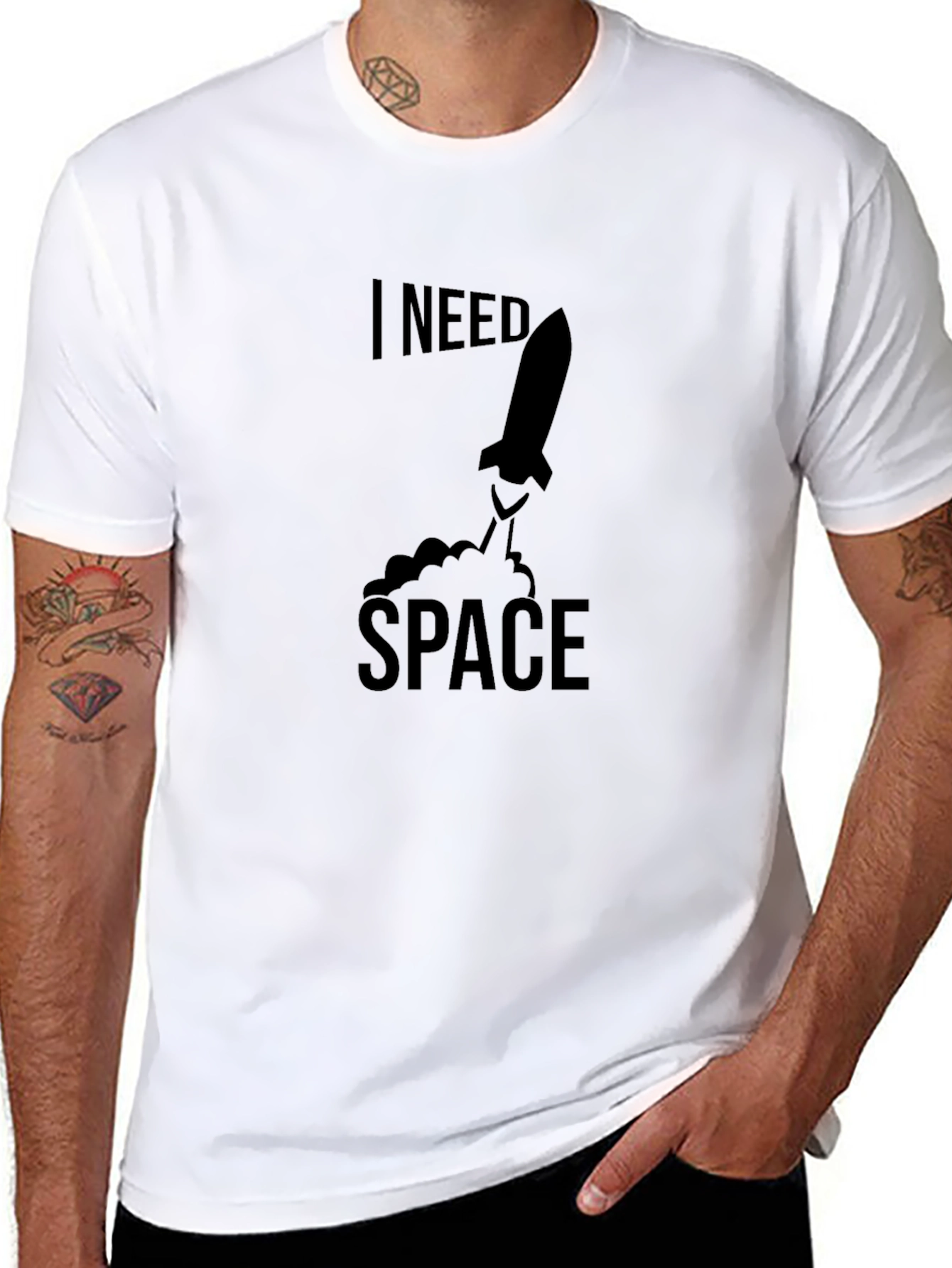 I Need Space Graphic Tee - Black