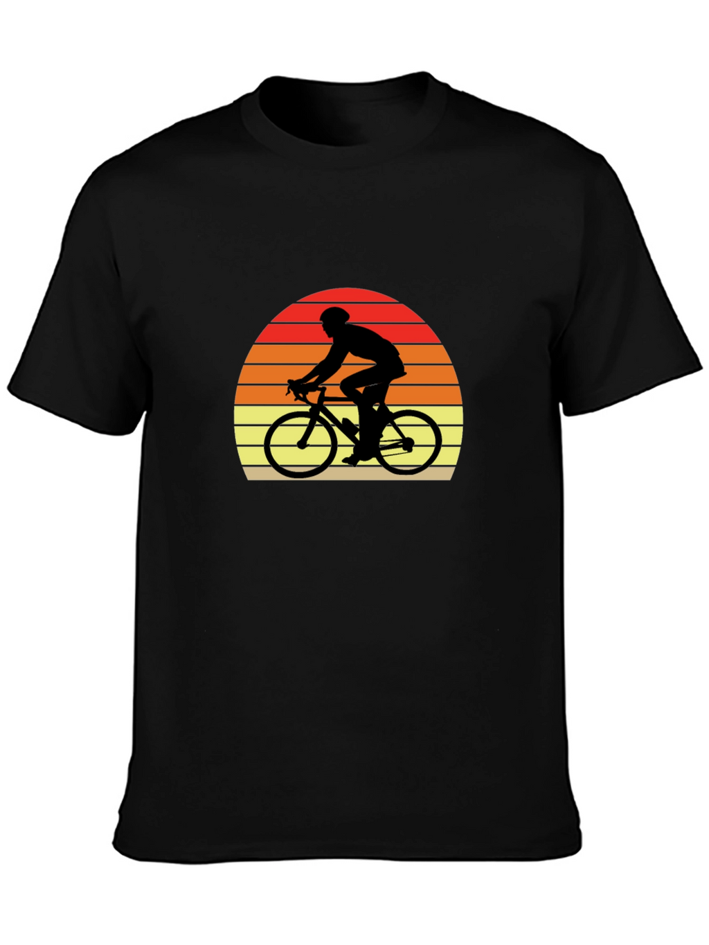 Retro Cyclist T-Shirt - Sunset Ride Design