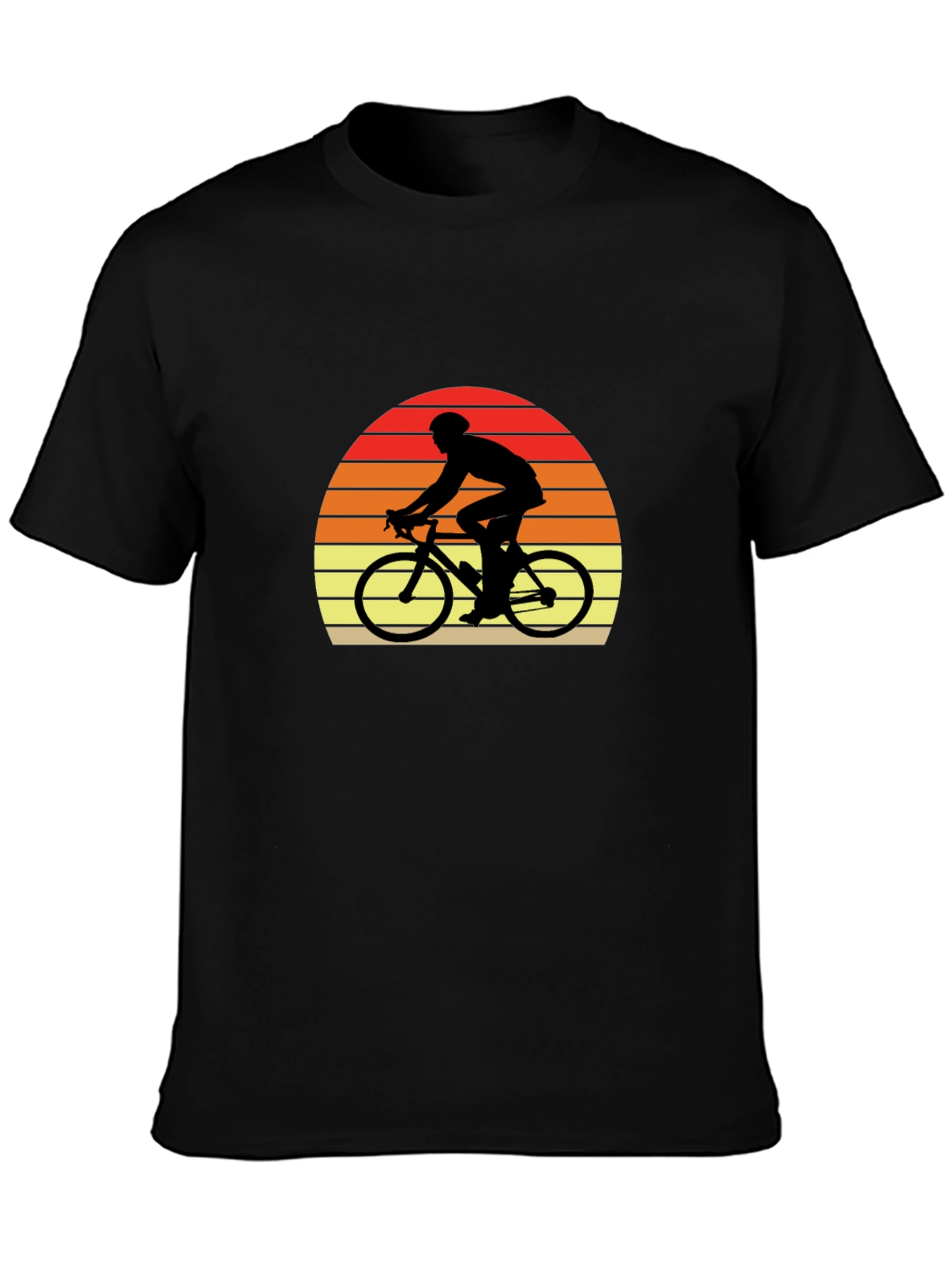 Retro Cyclist T-Shirt - Sunset Ride Design