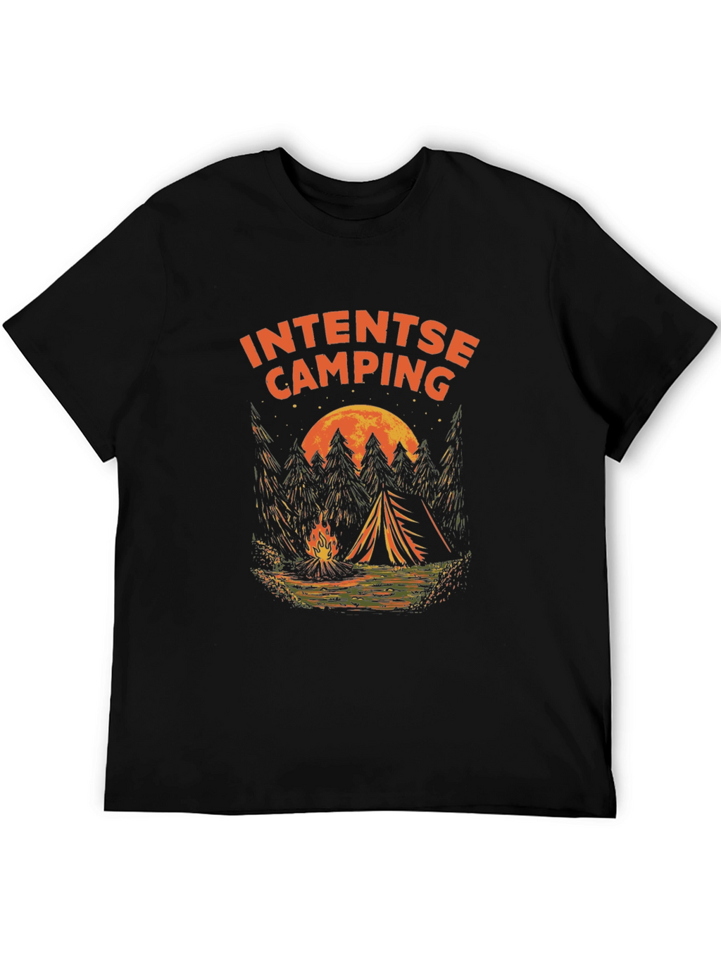 Intense Camping Graphic T-Shirt - Black