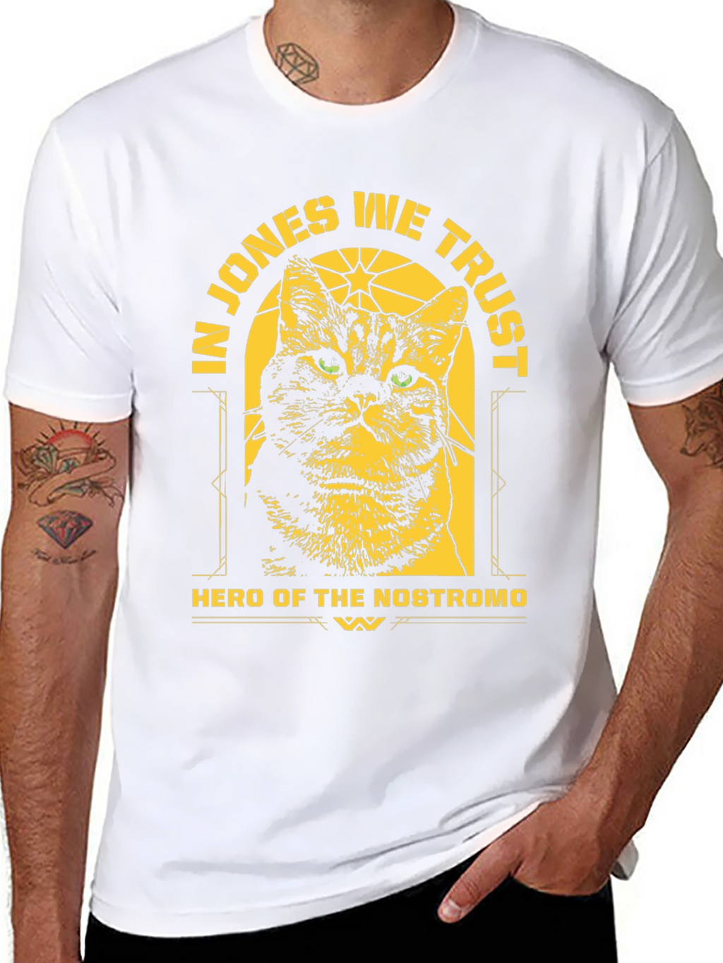In Jones We Trust Cat Graphic T-Shirt