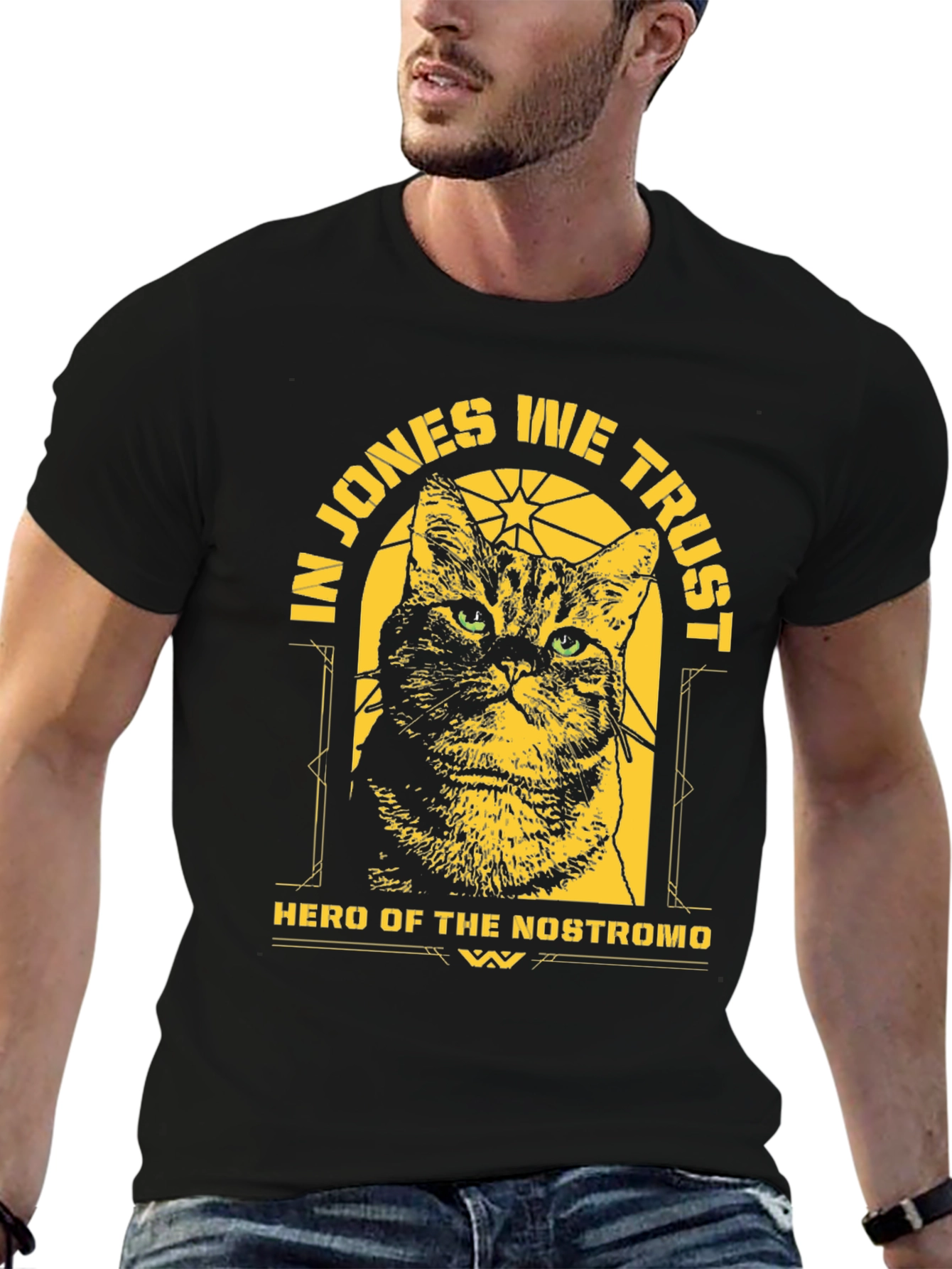 In Jones We Trust Cat Graphic T-Shirt