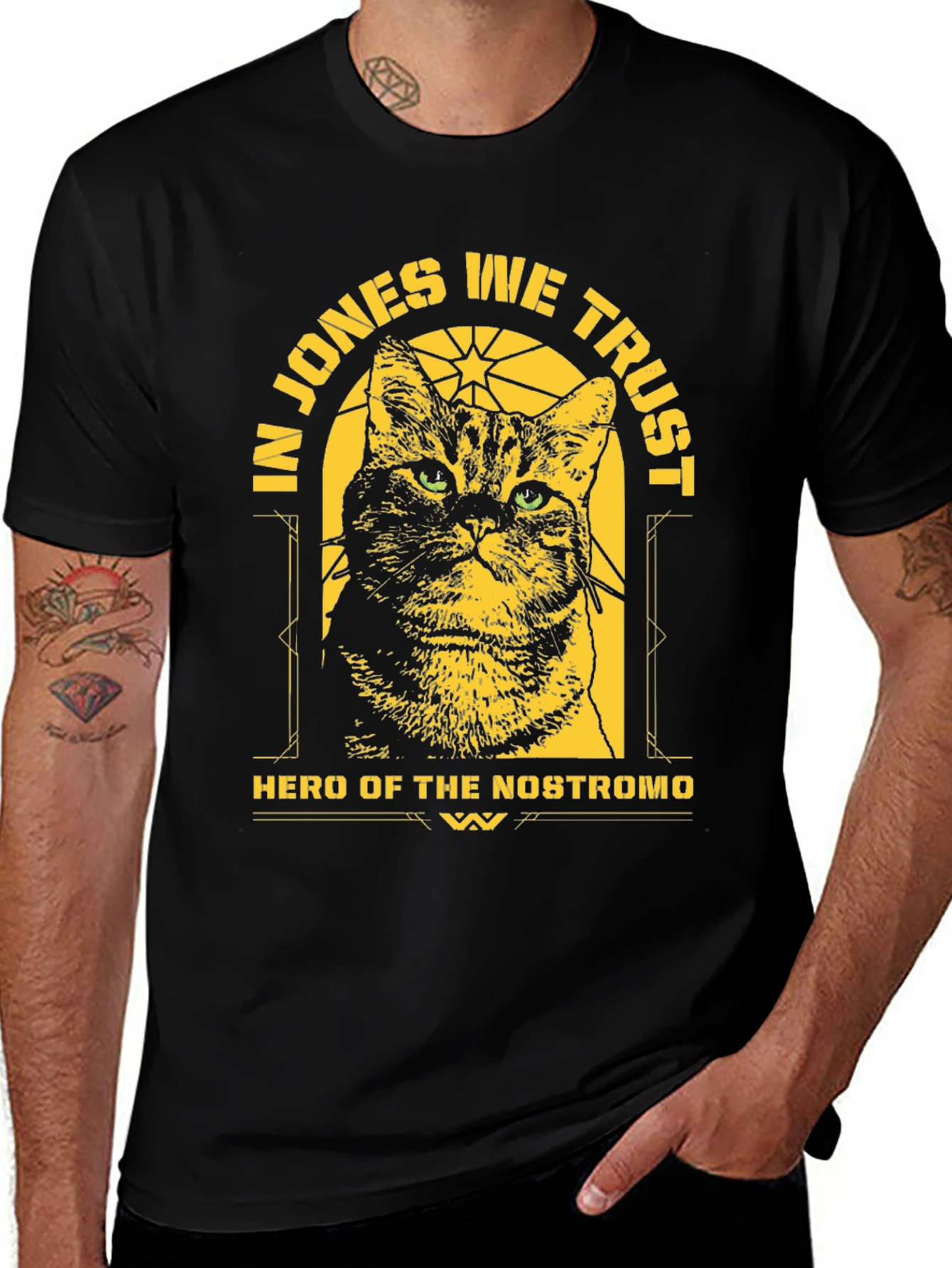 In Jones We Trust Cat Graphic T-Shirt