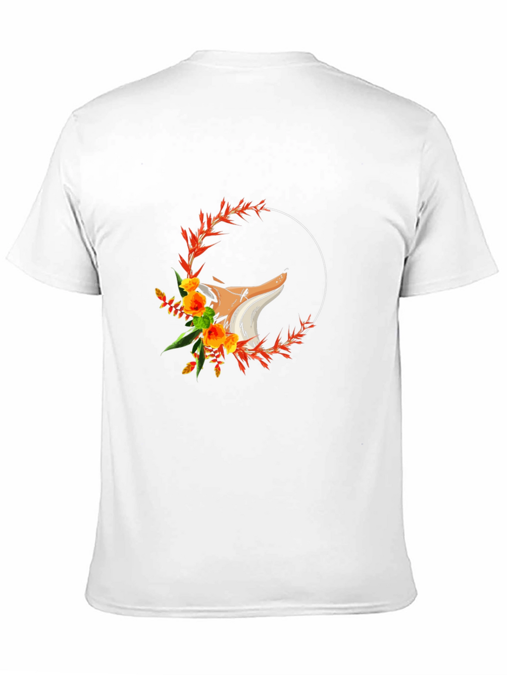 Floral Fox Graphic T-Shirt - Black