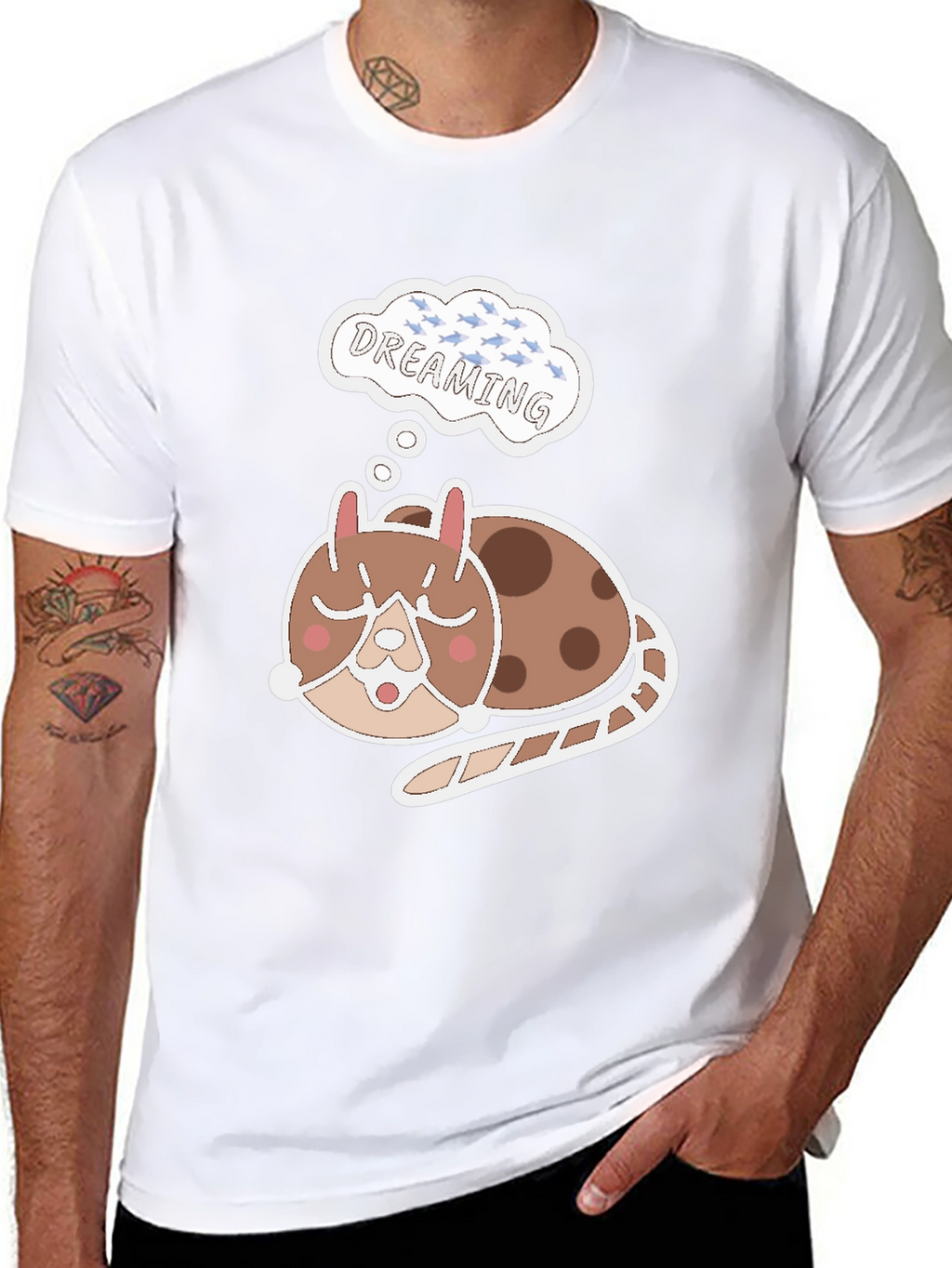 Dreamy Cat T-Shirt - Cute Sleeping Animal Tee