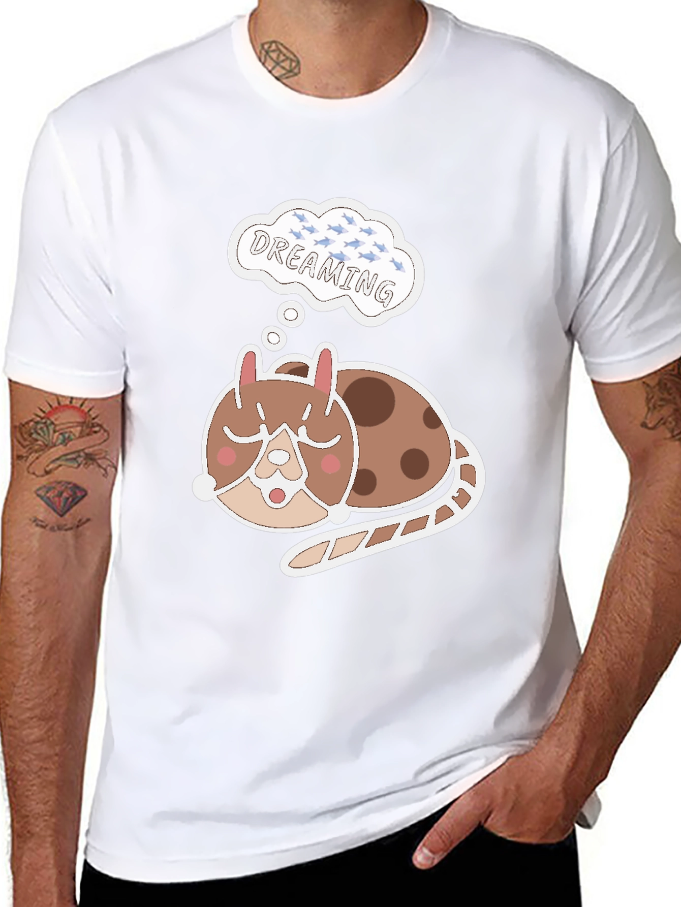 Dreamy Cat T-Shirt - Cute Sleeping Animal Tee
