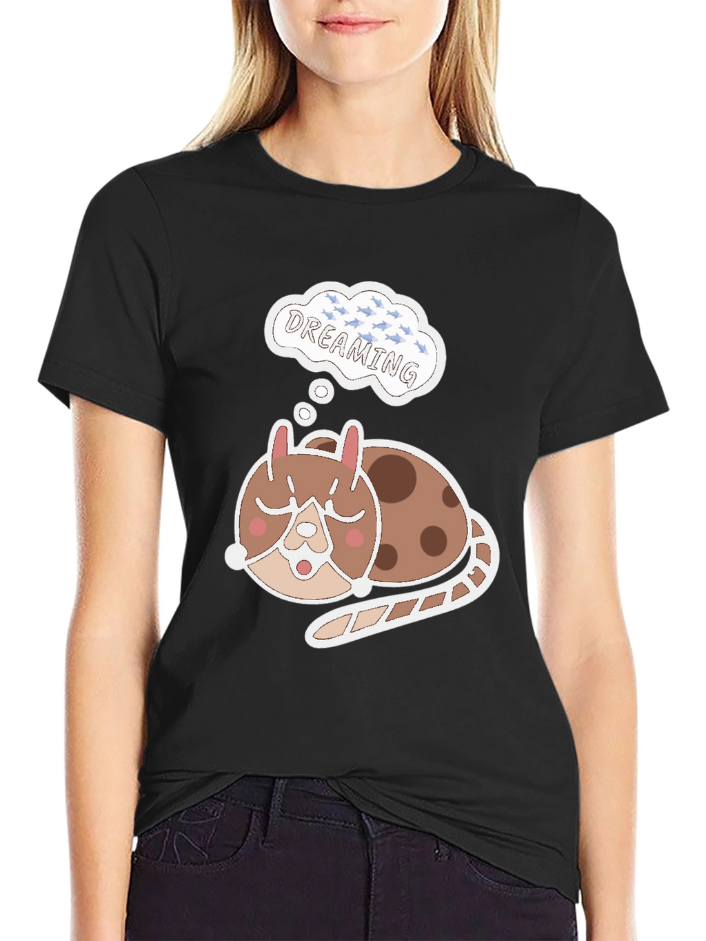 Dreamy Cat T-Shirt - Cute Sleeping Animal Tee