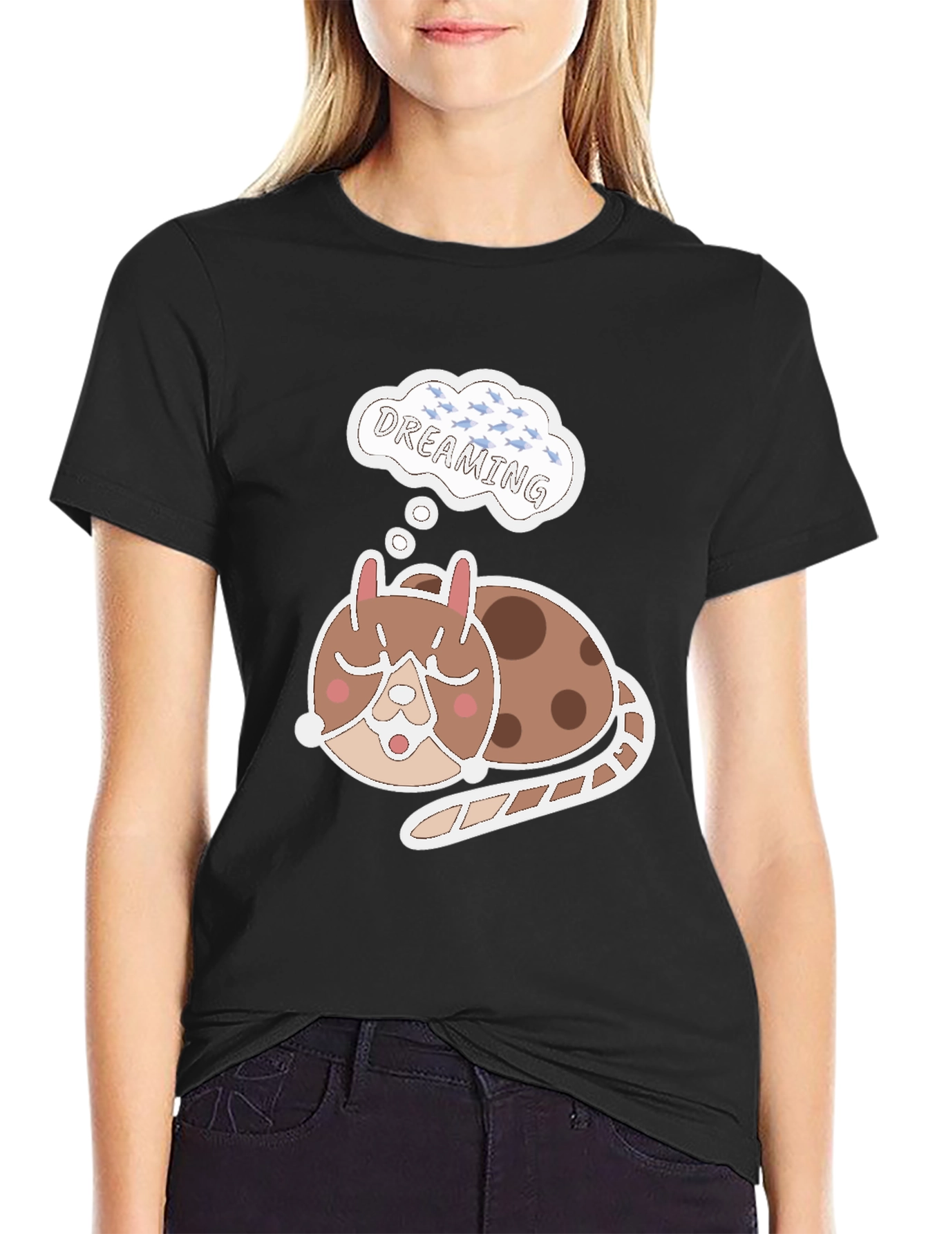 Dreamy Cat T-Shirt - Cute Sleeping Animal Tee