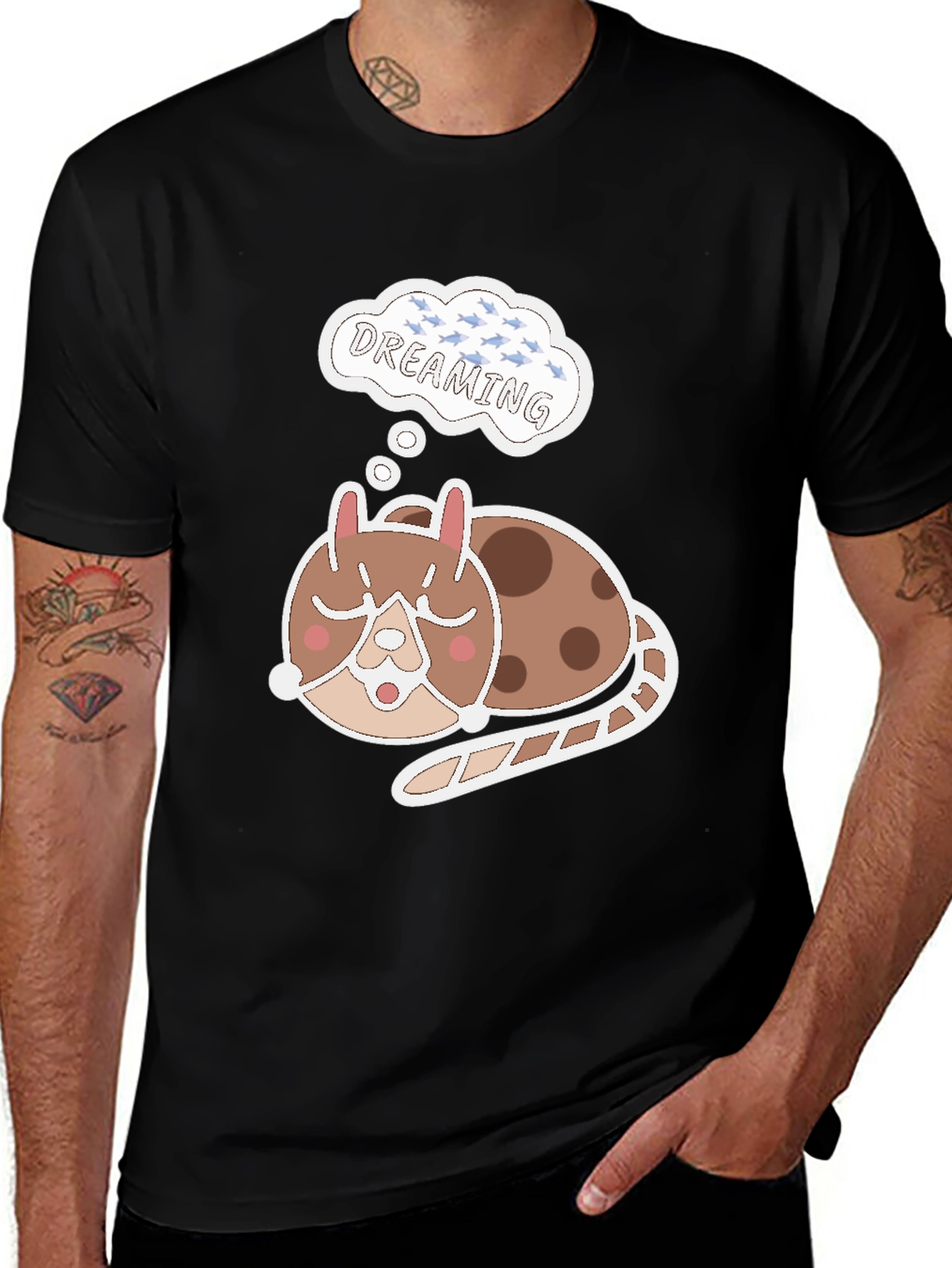 Dreamy Cat T-Shirt - Cute Sleeping Animal Tee