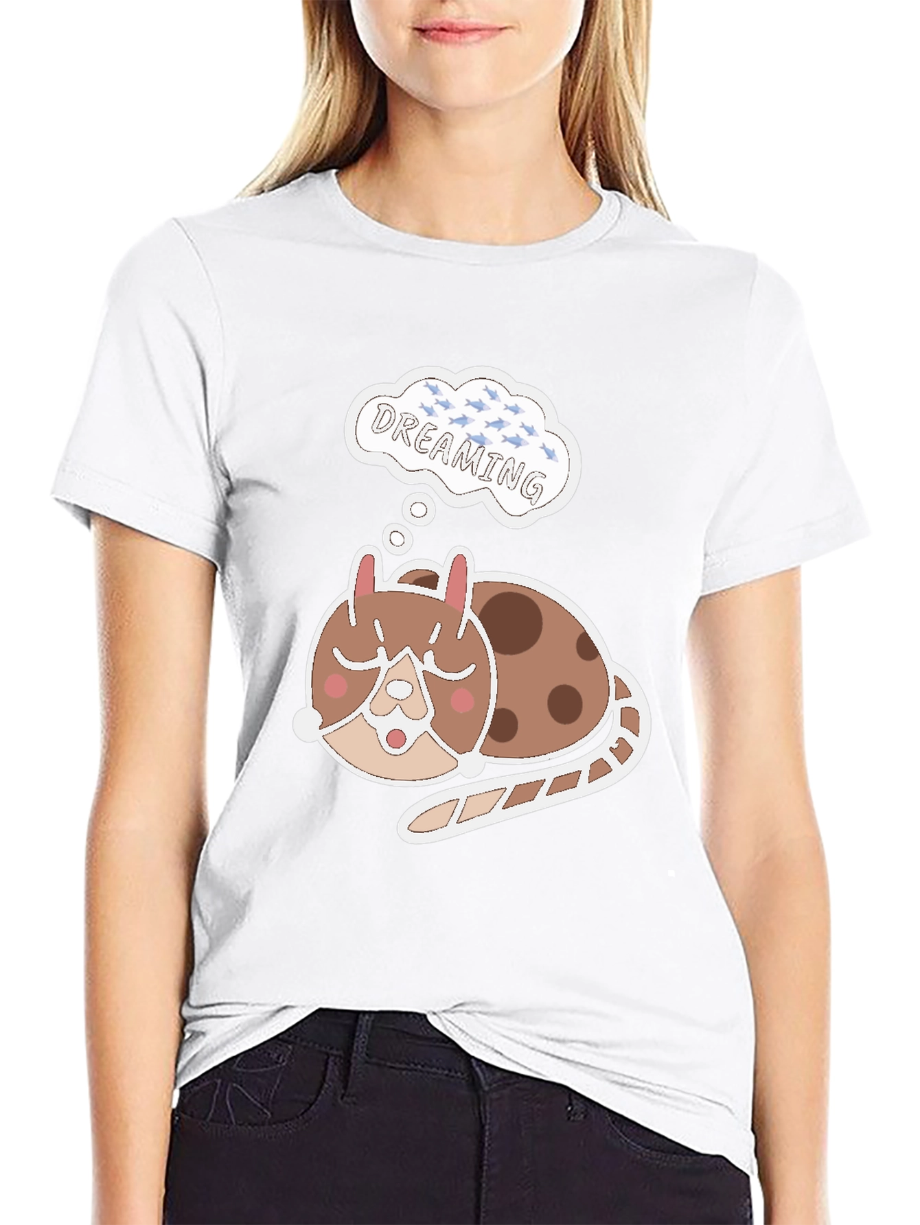 Dreamy Cat T-Shirt - Cute Sleeping Animal Tee