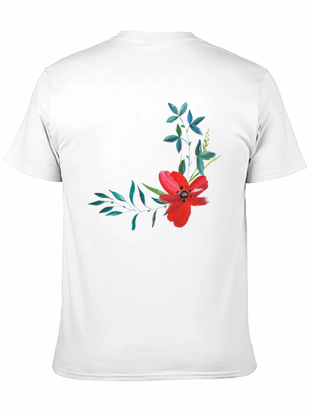 Floral Print T-Shirt - Modern Black Tee