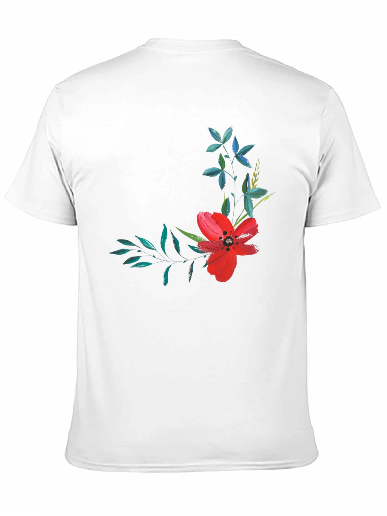 Floral Print T-Shirt - Modern Black Tee