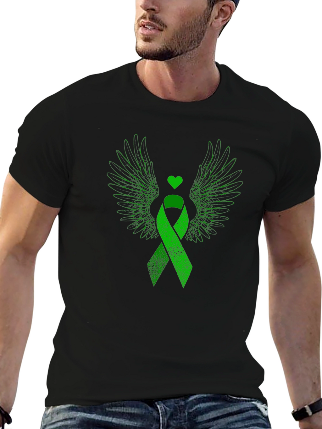 Green Ribbon Wings Graphic Tee