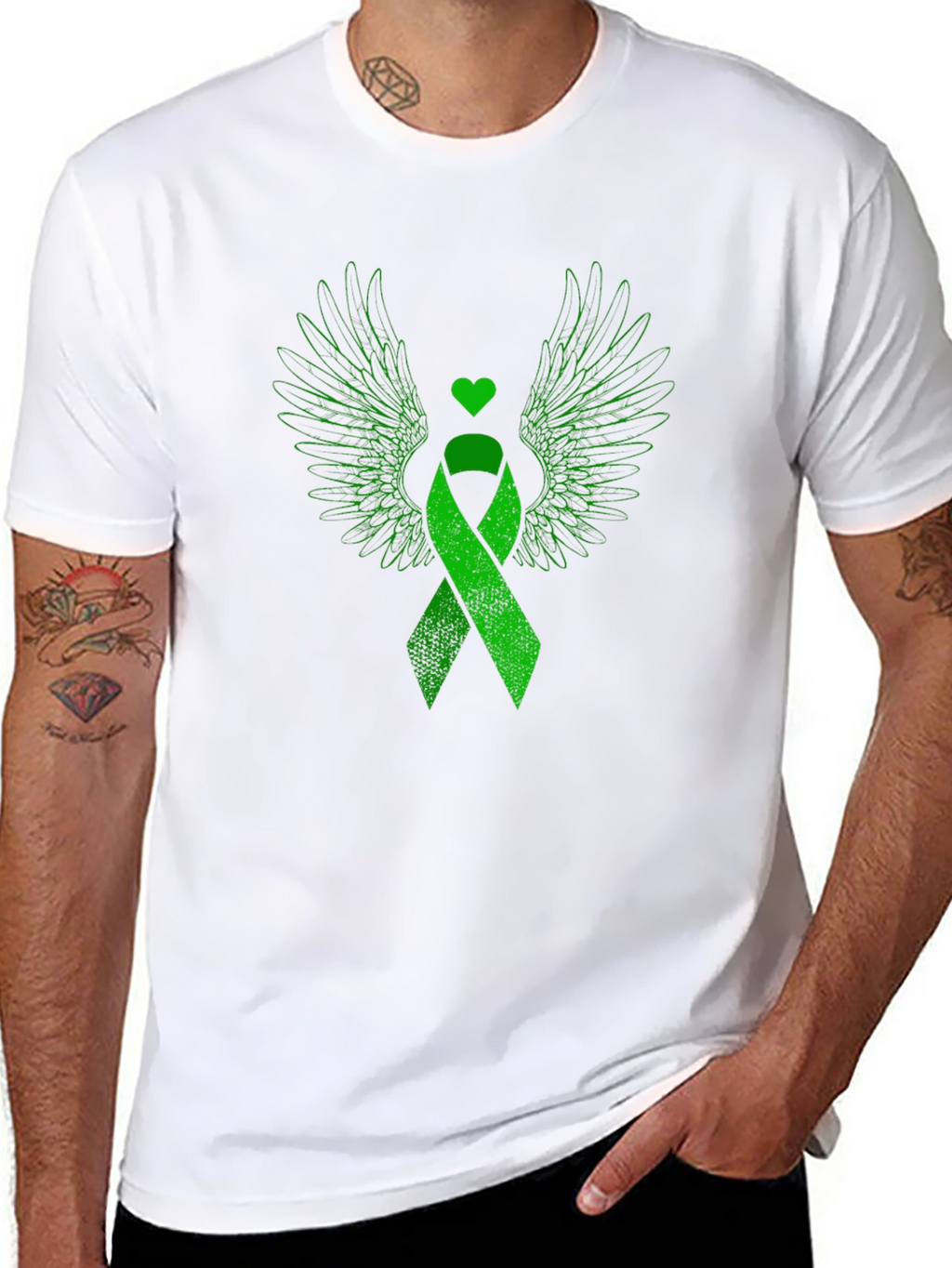 Green Ribbon Wings Graphic Tee