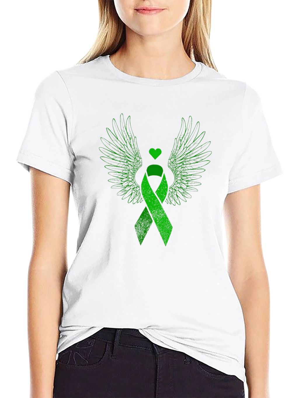 Green Ribbon Wings Graphic Tee