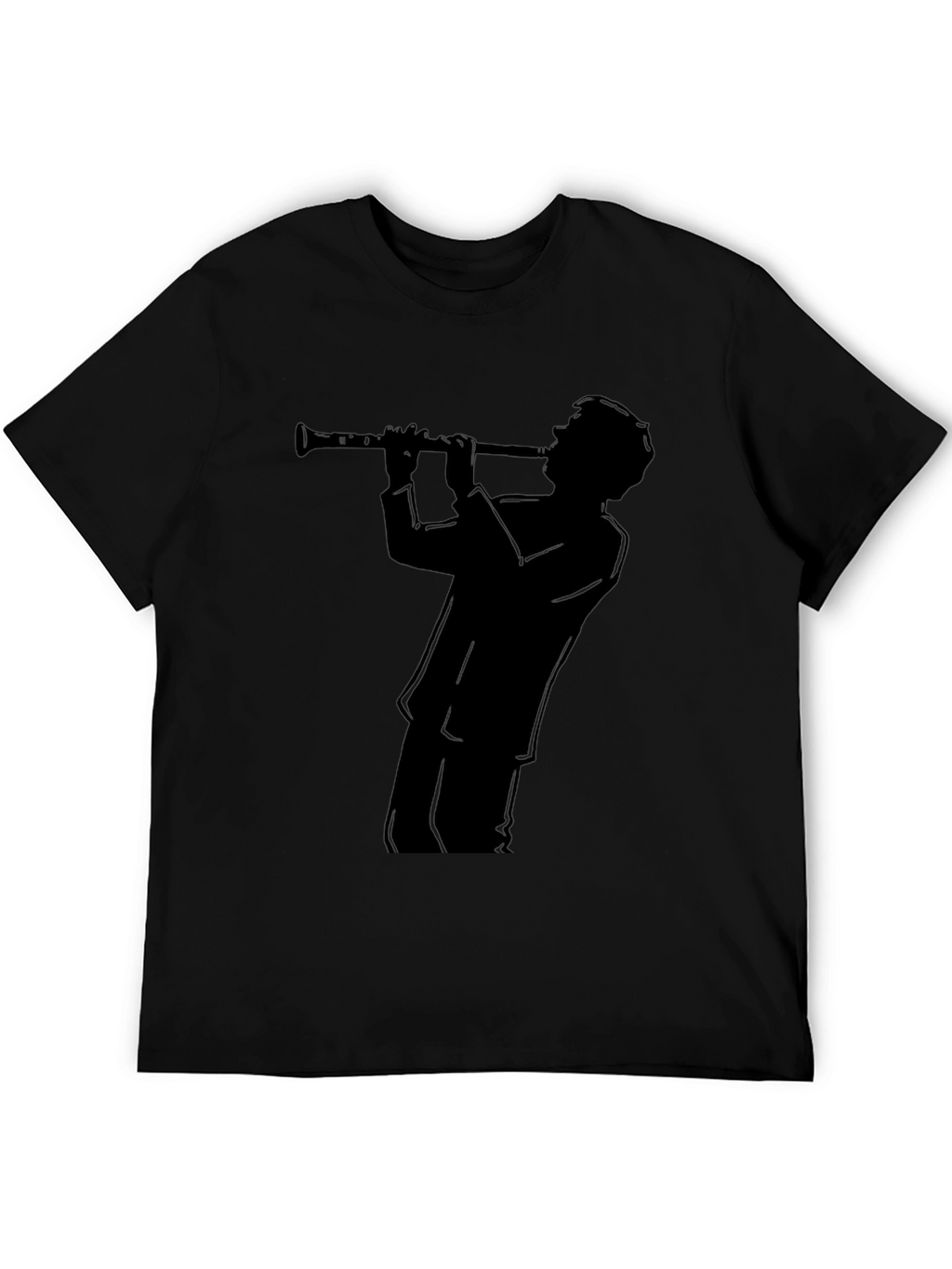 Clarinet Player Silhouette Black T-Shirt