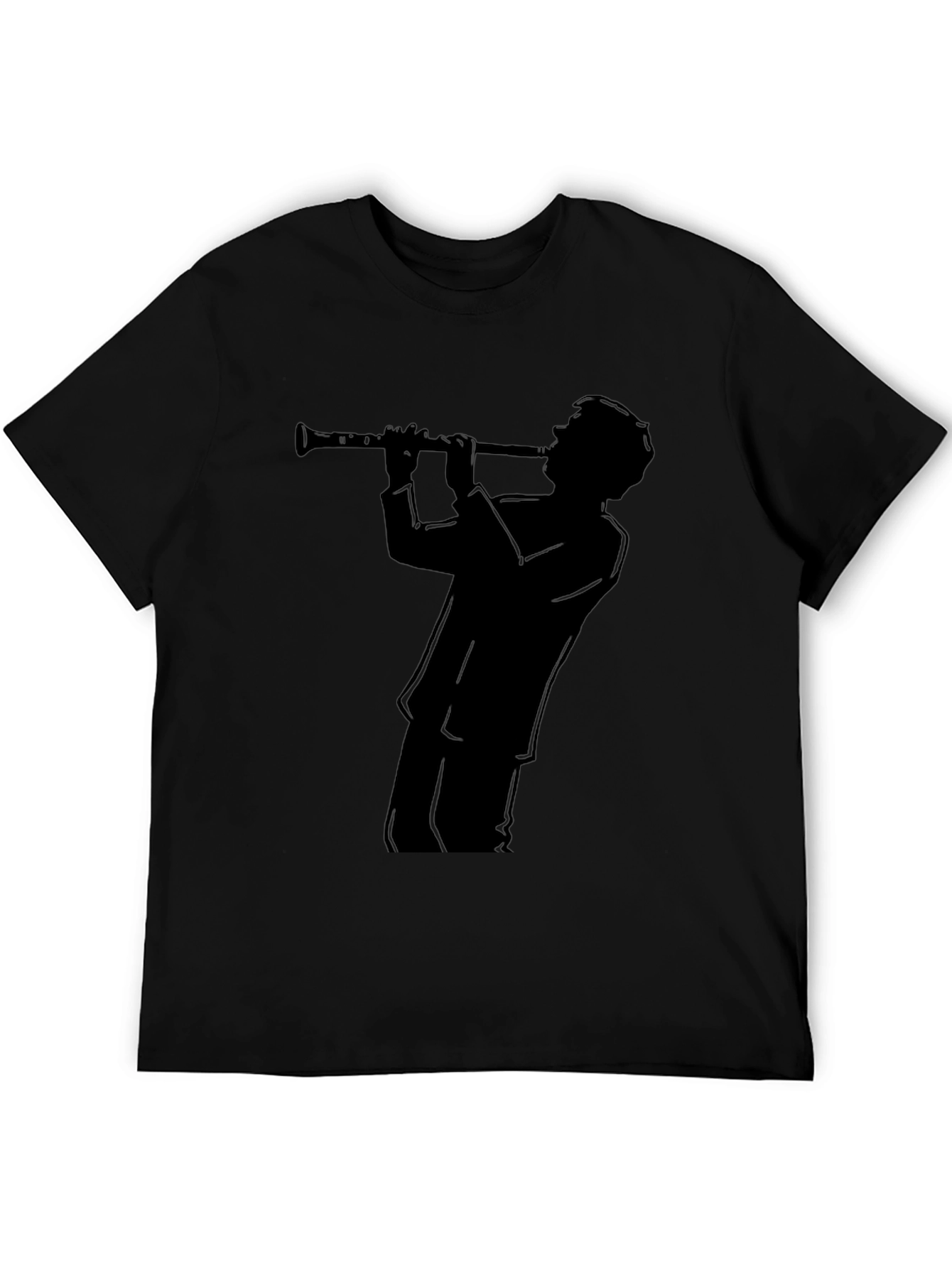 Clarinet Player Silhouette Black T-Shirt