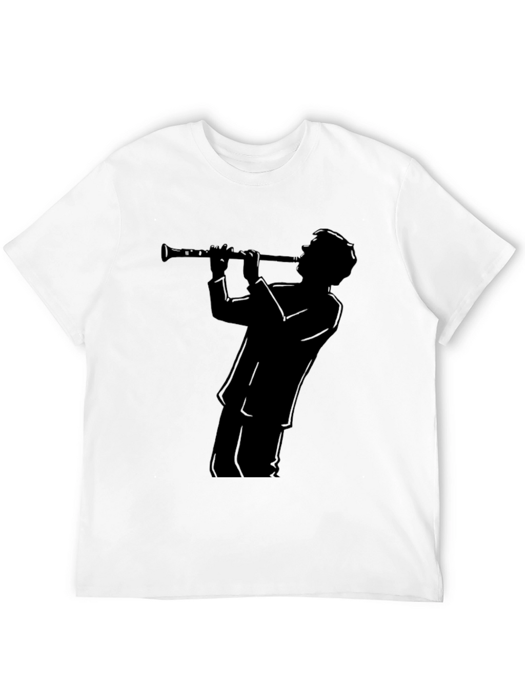 Clarinet Player Silhouette Black T-Shirt
