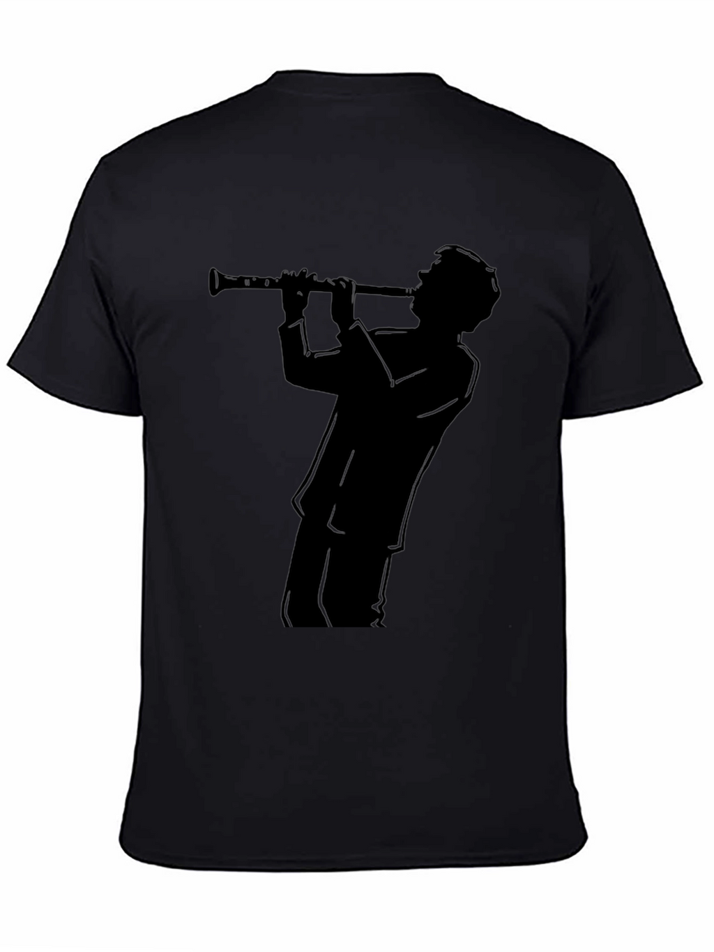 Clarinet Player Silhouette Black T-Shirt